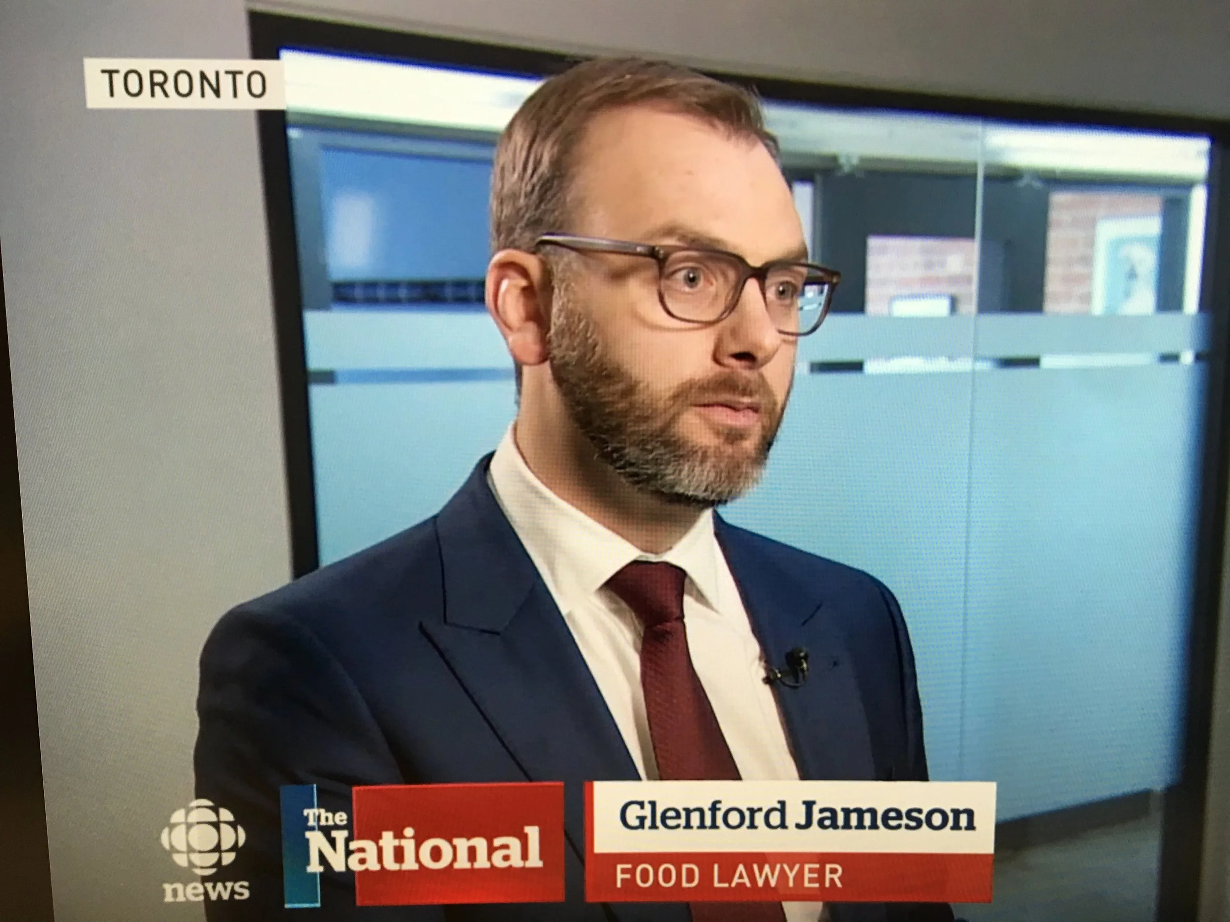Glenford Jameson interviewed on The National and CBC News Network regarding fast food meat composition
