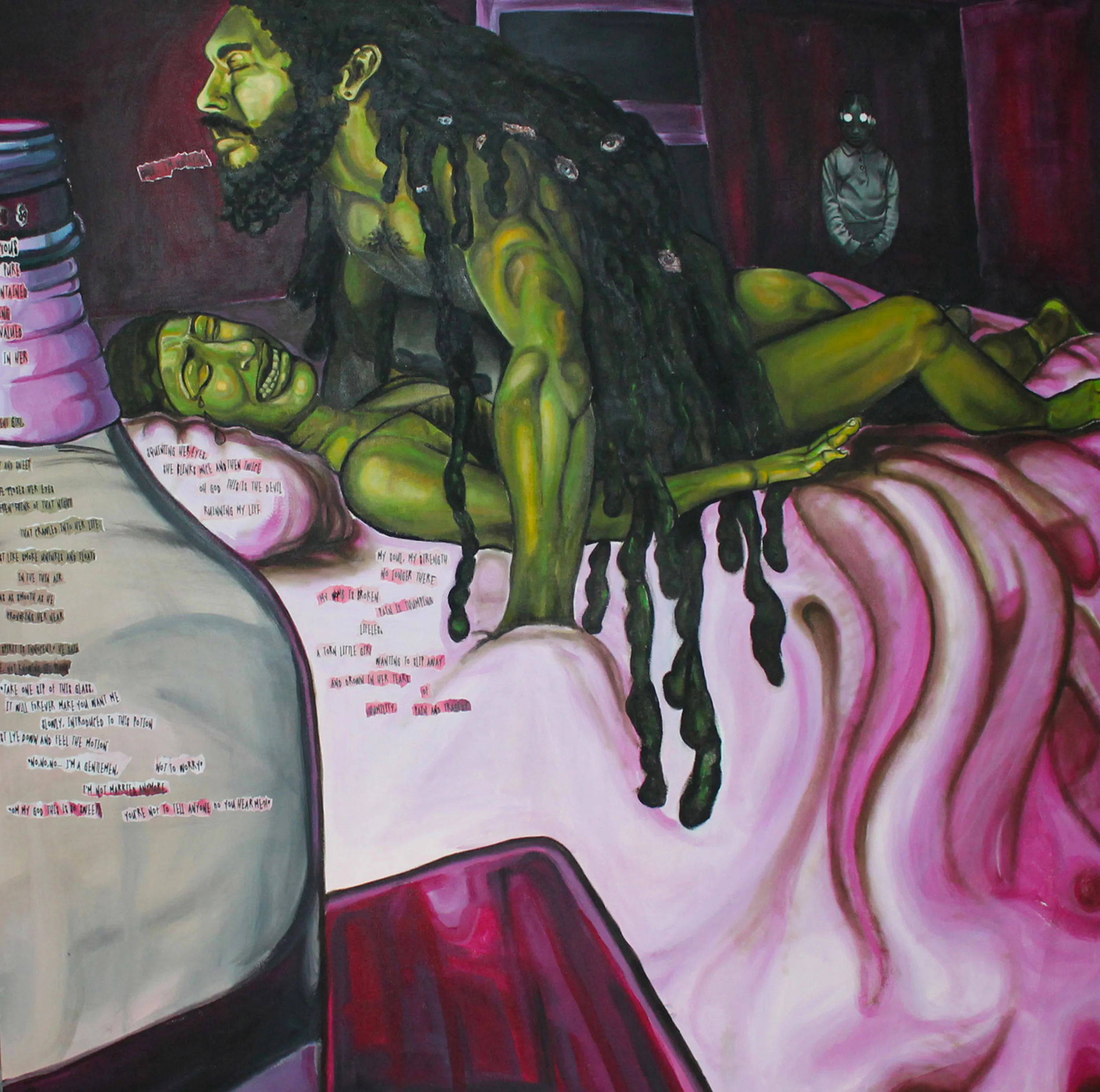 Featuring: "BROKEN" 5ft x 5ft. Oil, Acrylic and Collage on Stretch Canvas