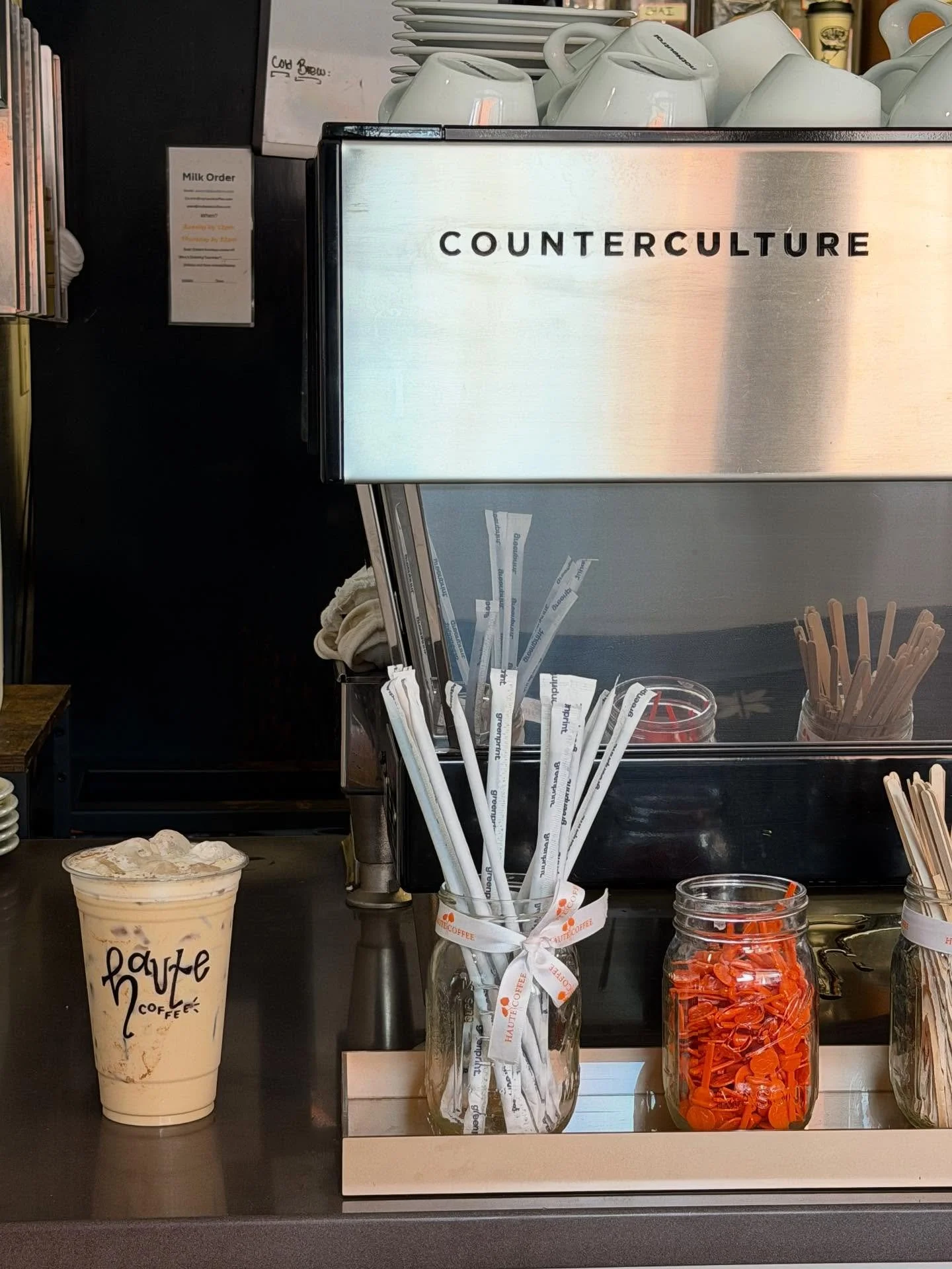If you&rsquo;ve been in Haute recently you may have noticed a new espresso machine.
It&rsquo;s a temporary fix while our brand new one is on the way from Florence Italy! But don&rsquo;t worry the quality is still the same - thanks to our amazing team