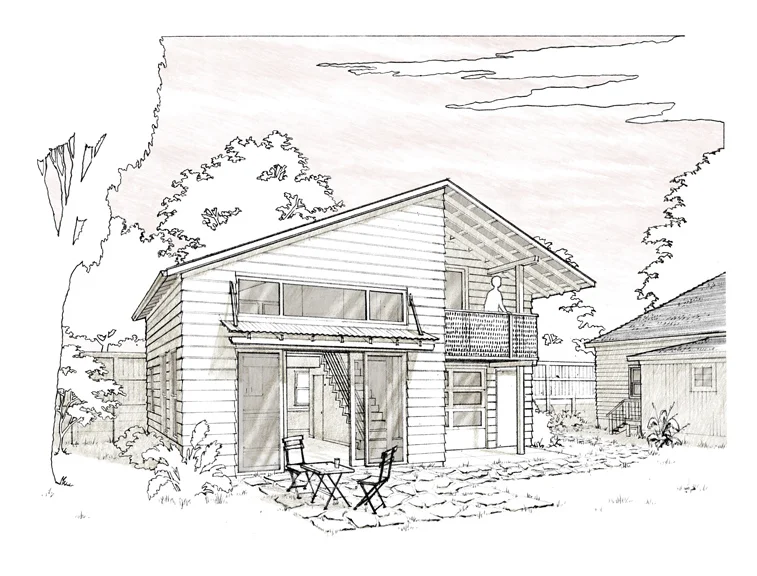 Portland ADU - bike garage - exterior
