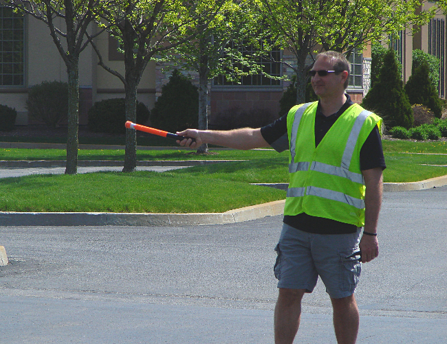 Tim assisting guests