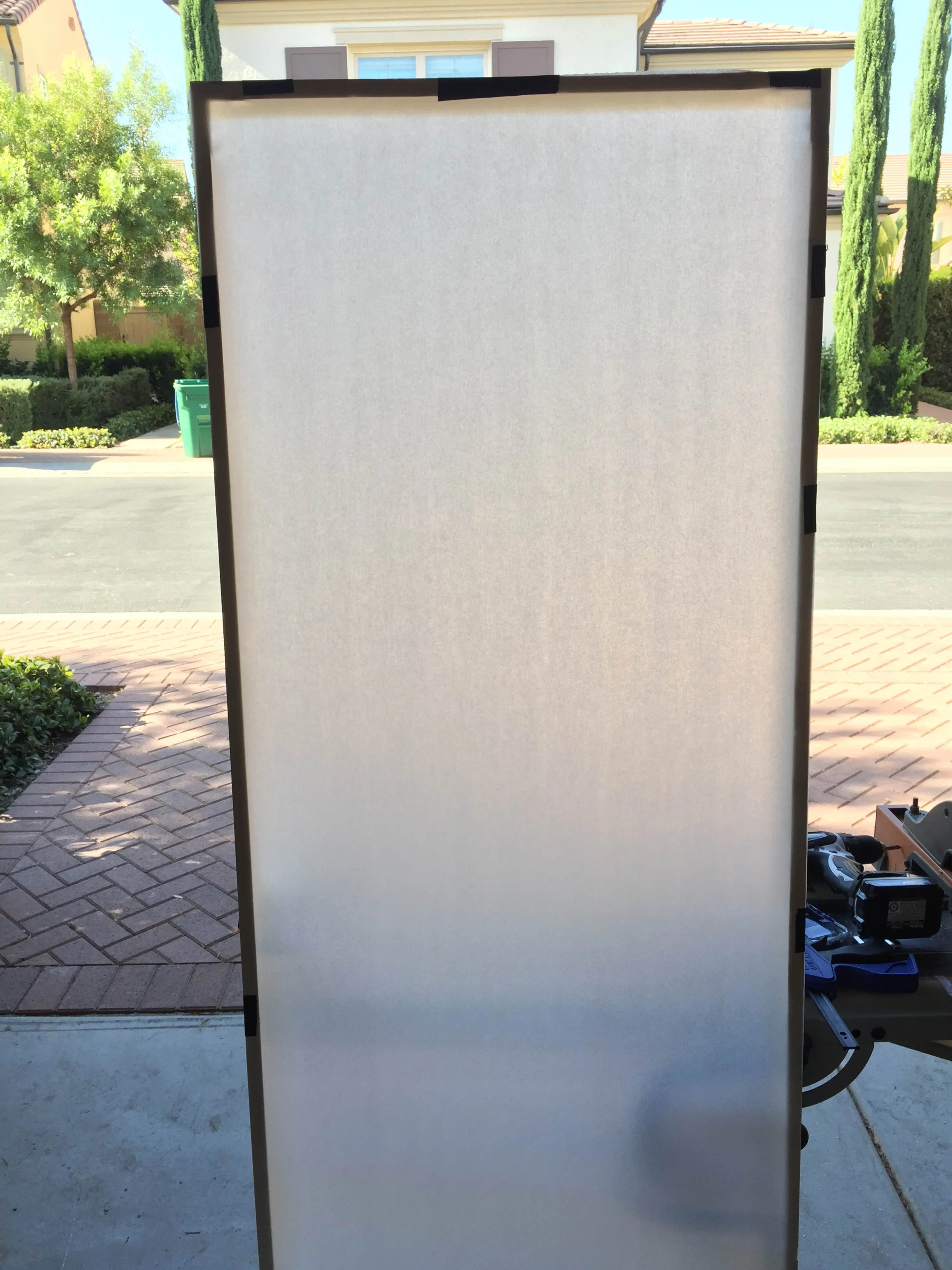 Finished scrim for product photography gradients, already you can see how it softens the light