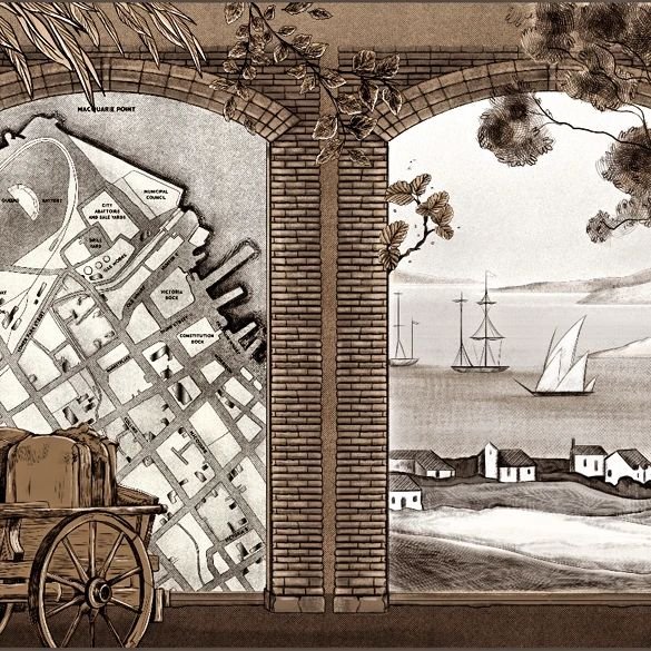 Last one! A digital artwork I worked on in the past couple of years that I didn't share. This is part 3 (look at my profile to see the full artwork) of a mural artwork for the @theoldwoolstore and the @stockmans_restaurant in Hobart. It's hard to rep