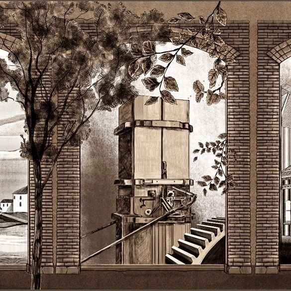 Another project I worked on in the past couple of years that I didn't share. This is part 2 (look at my profile to see the full artwork) of a mural artwork for the @theoldwoolstore and the @stockmans_restaurant in Hobart. It's hard to represent how b