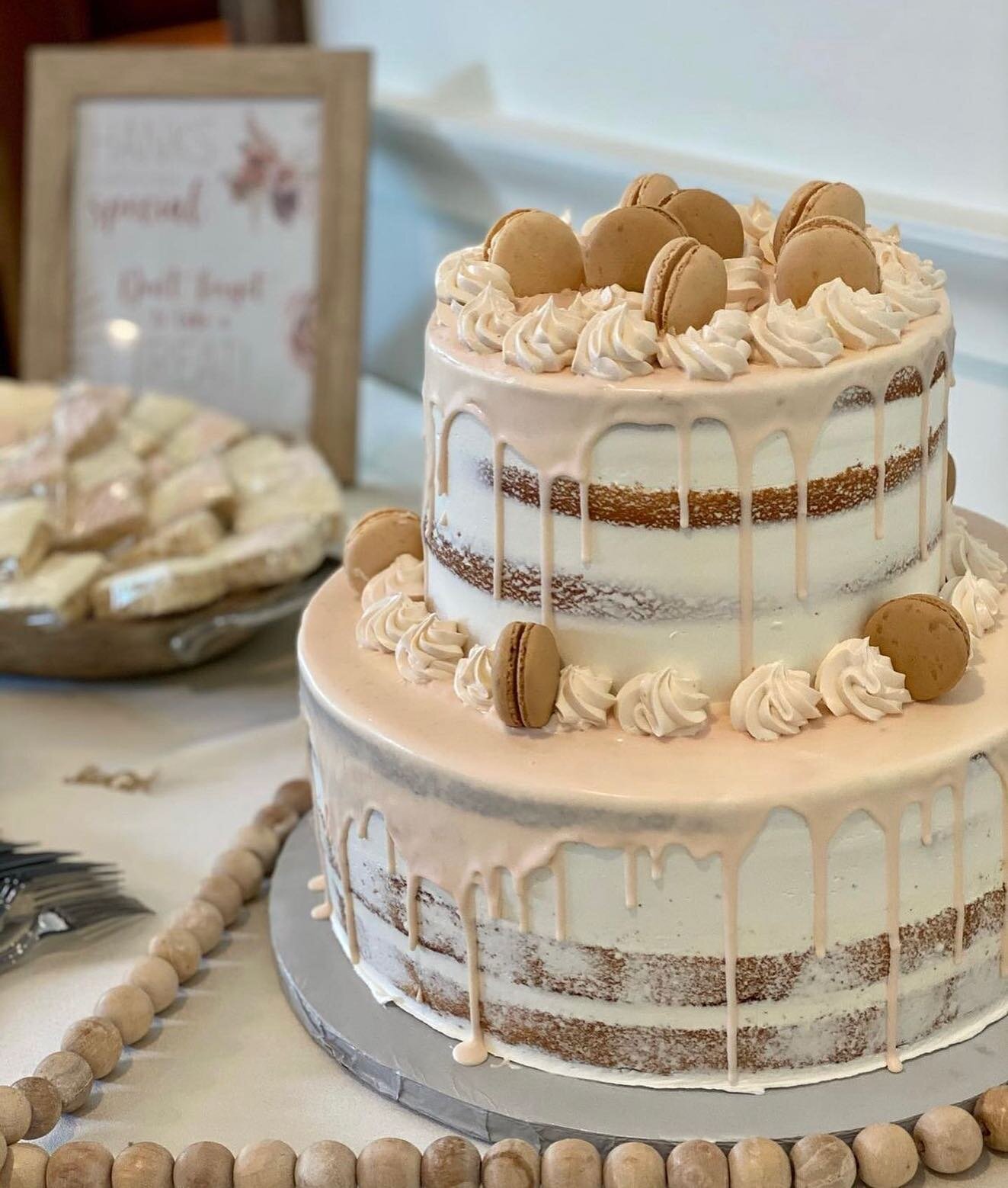 Every special day needs a special cake ✨
.
.
.
.
.
#babyshower #bridalshower #weddingcake #nakedcake #cakeandmacarons #bloomfieldnj #njbakery #njbaker #dessert #yummy #cake #cakeofinstagram #bridalcake
