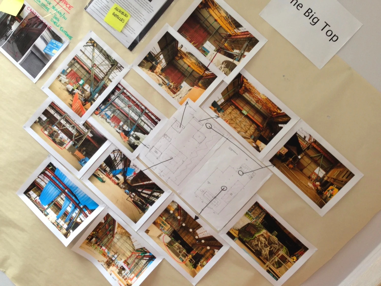 Another of Richard's walls of madness - a space layout for one of the possible venues
