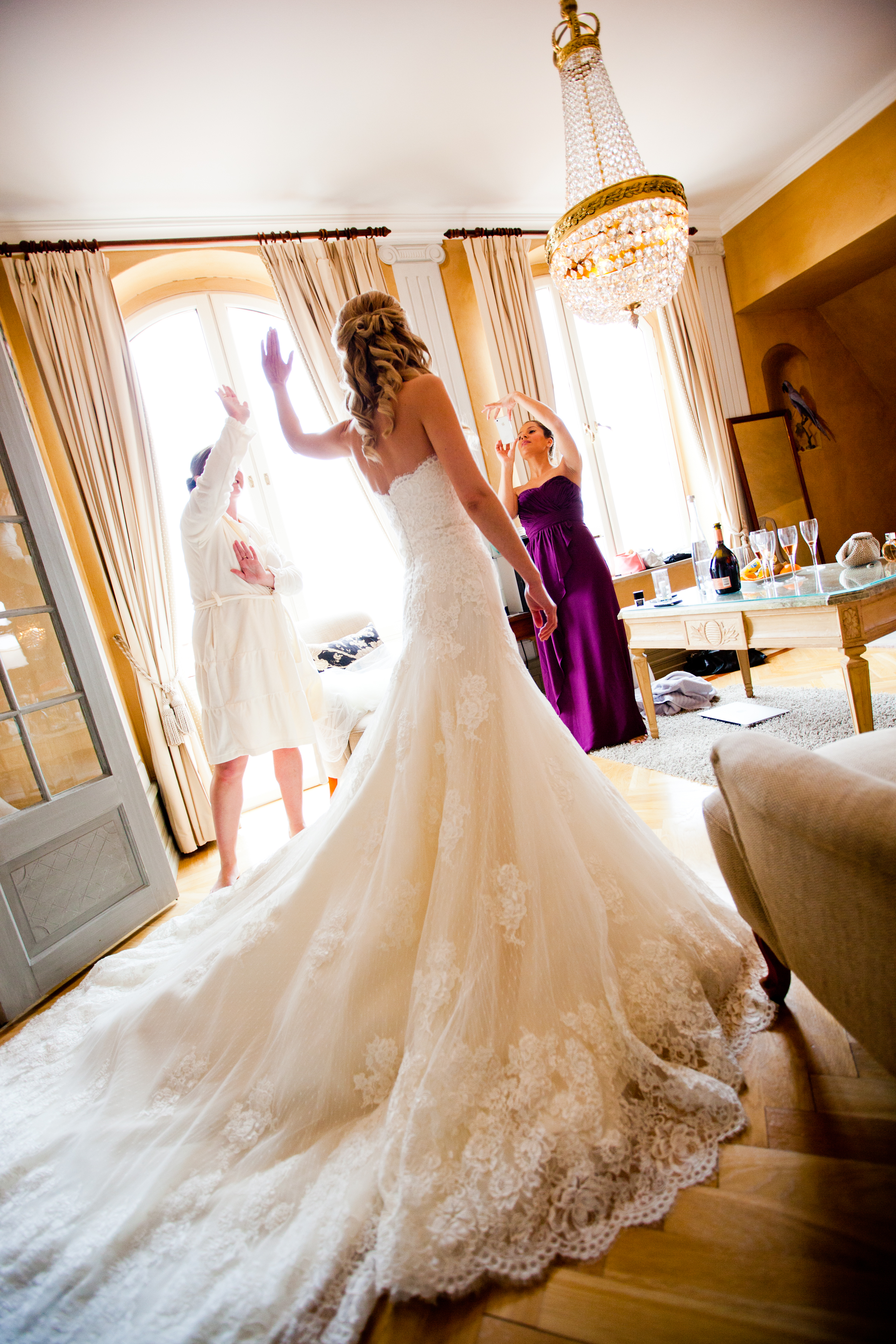 brudklänning med släp