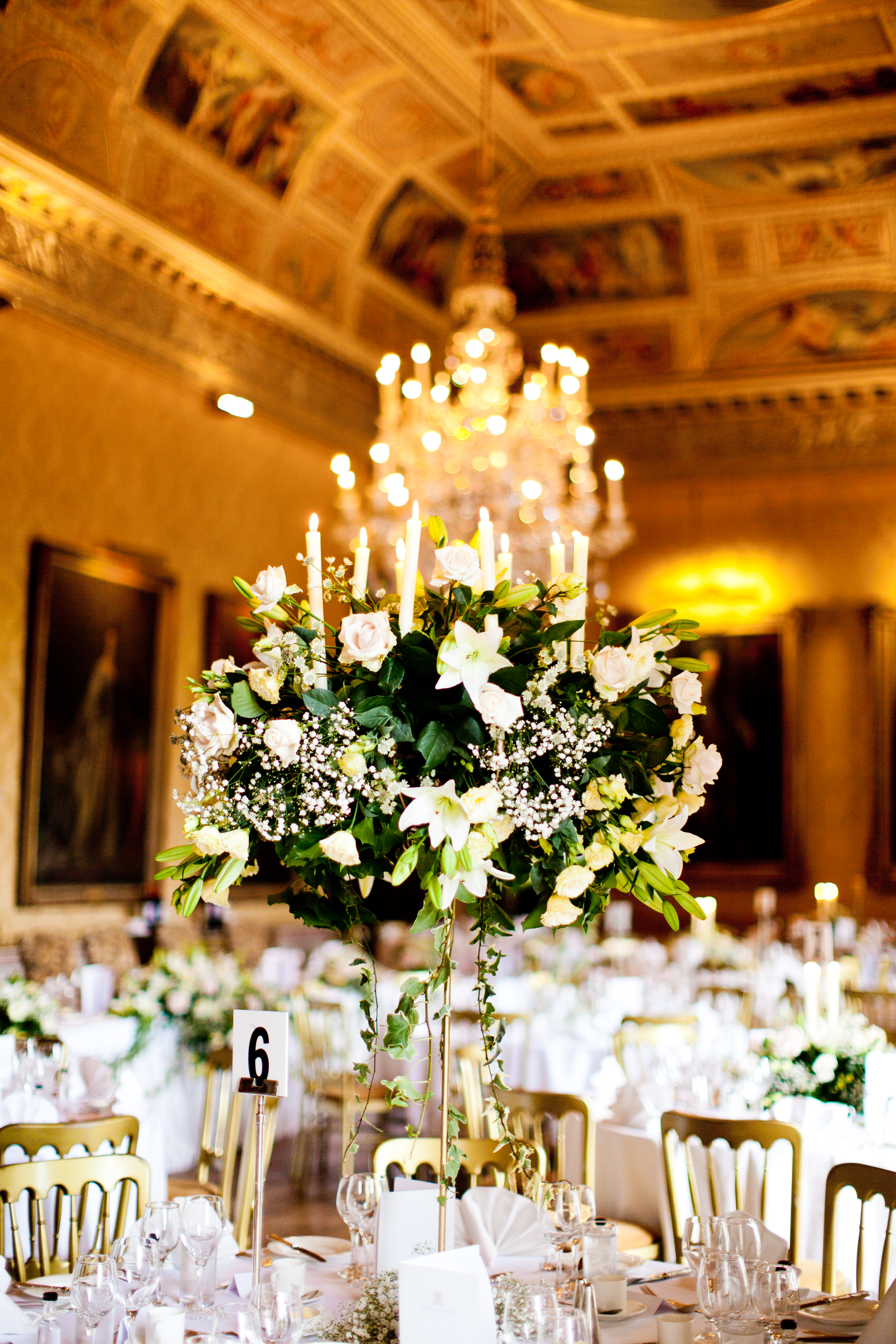 bordsdekorationer head table wedding Brocket hall