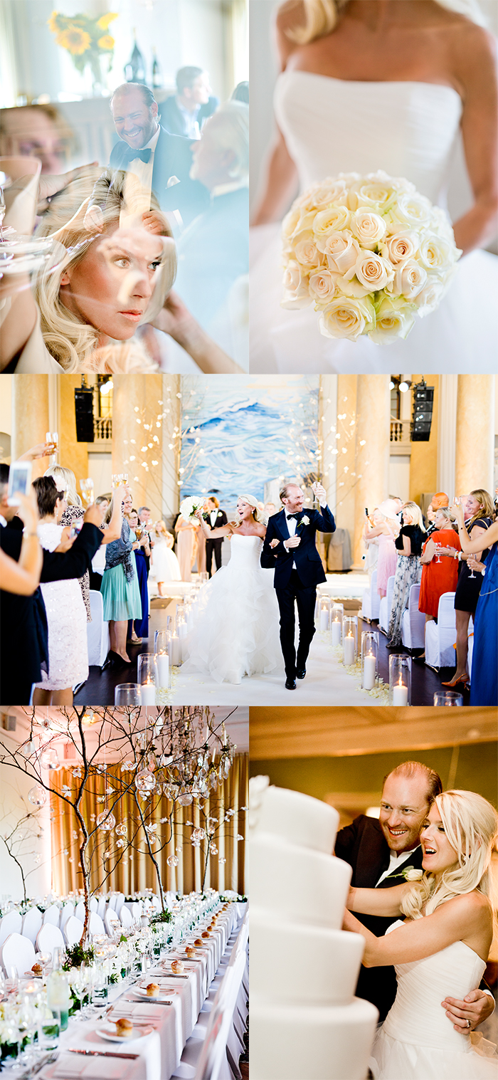 Wedding coordinator: Mariella Gink, WeddingPlanner Stockholm Ceremony: Eric Ericssonhallen Venue: Näsby Slott, Täby, Stockholm Flowers: Johan Munter, Floristkompaniet Cake: Tårtcouture