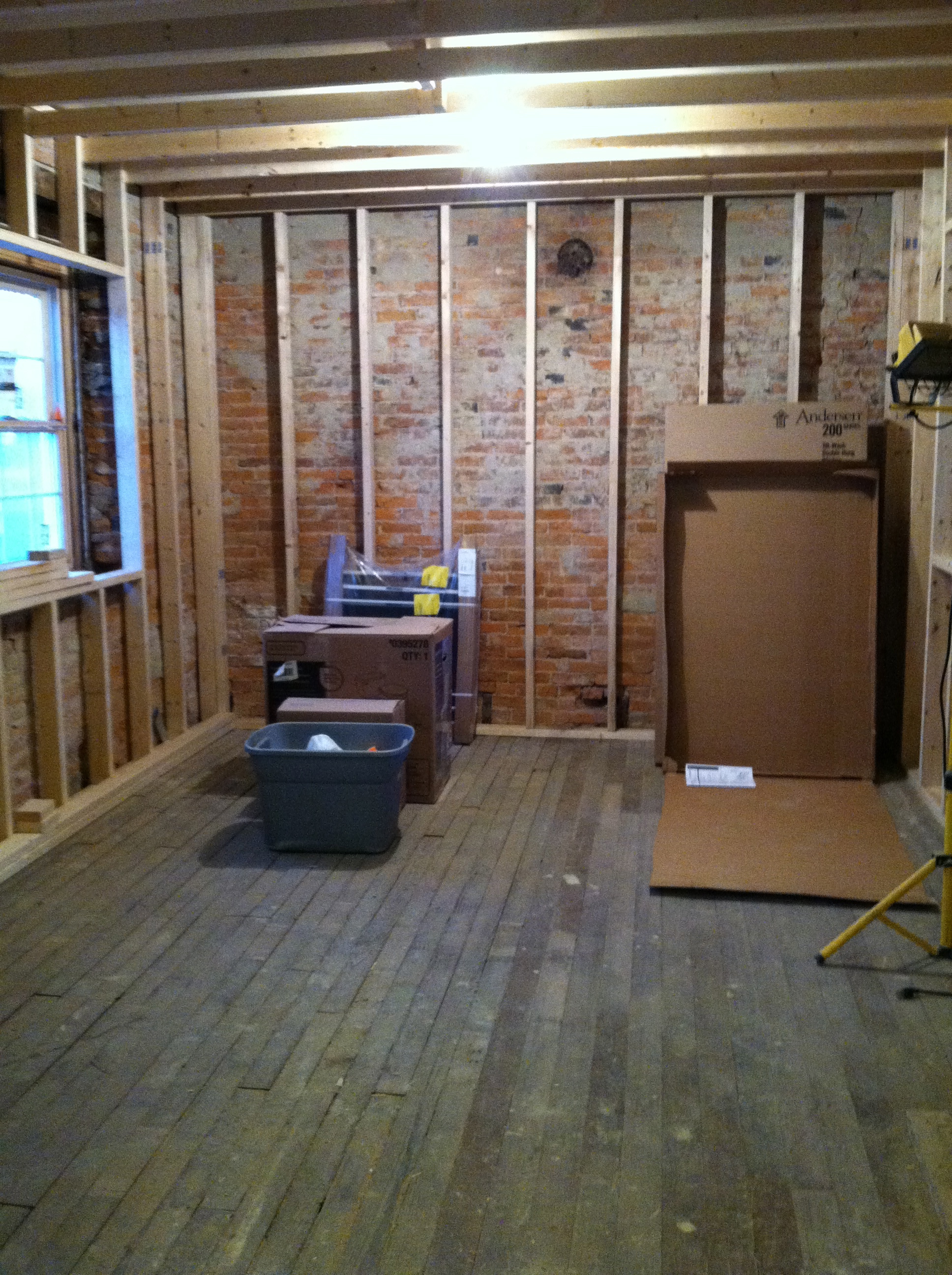 The "Brick Room" Before Drywall