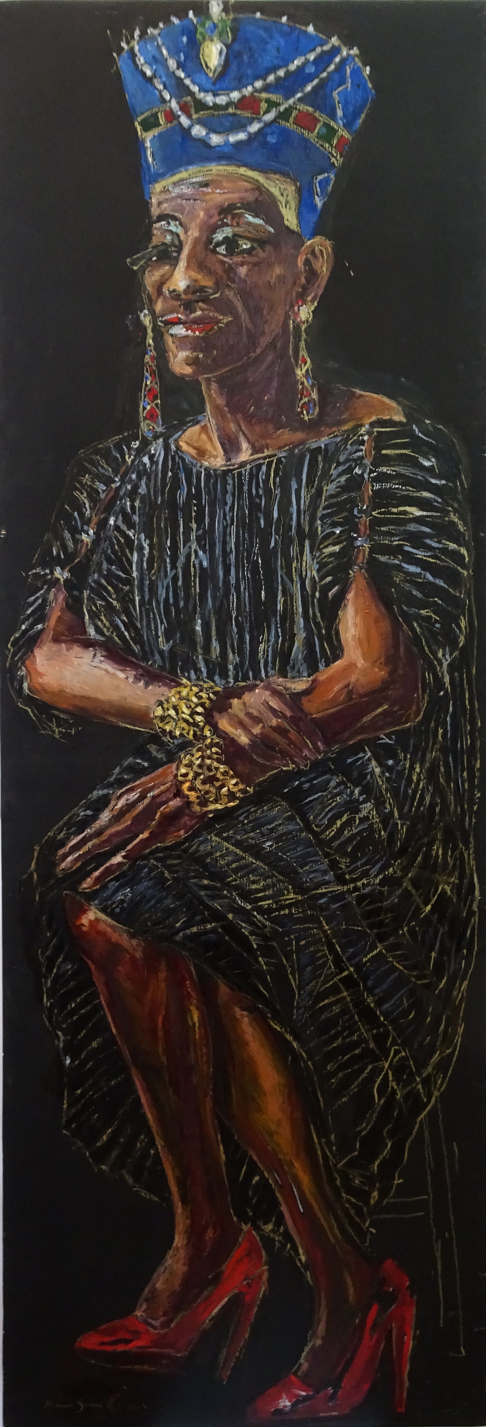2002-03Gerard Little pastel and oil on wood, 72h x 25w.JPG