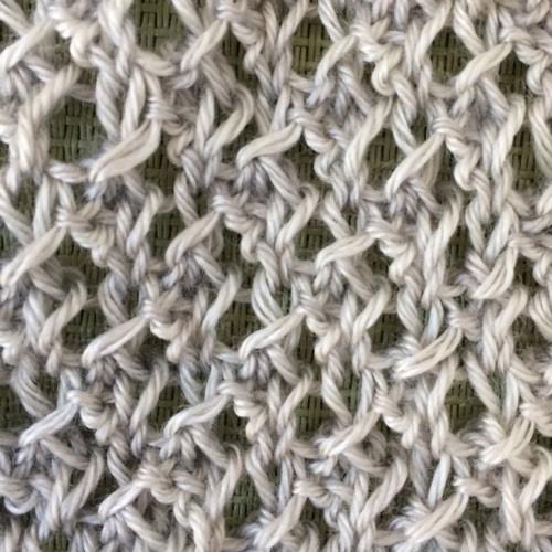 Milky Way in Berry Stitch, blocked.