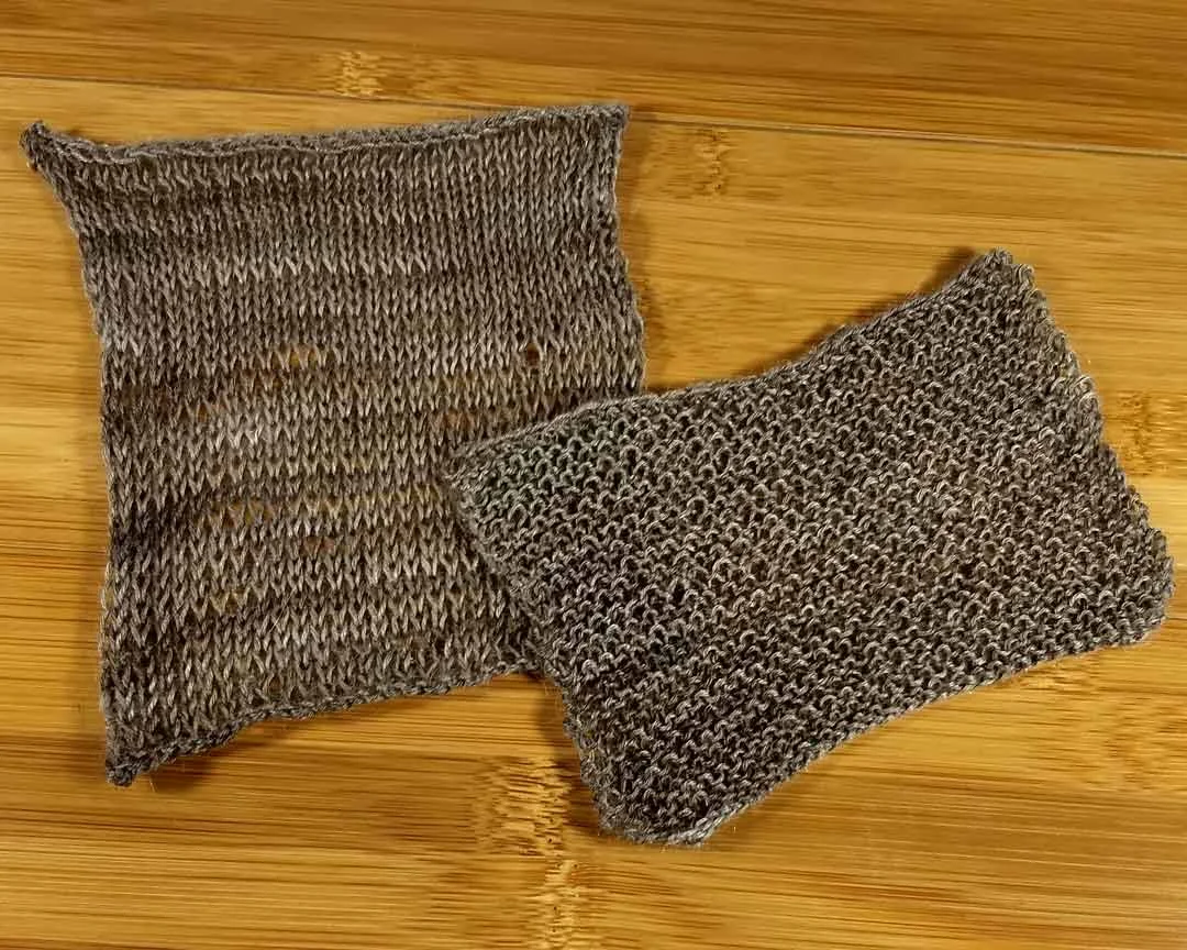 Meridian swatches, knit