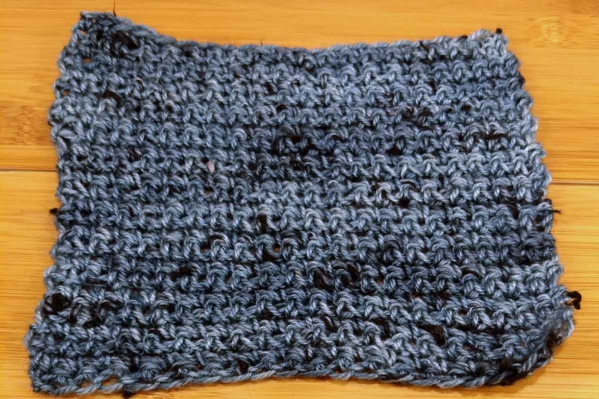Dottie swatch, single crochet swatch