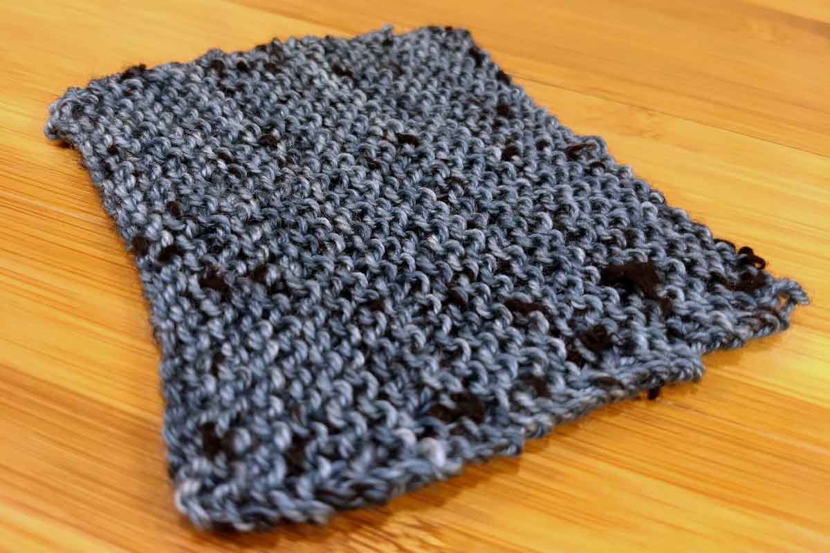 Dottie, knit garter stitch swatch