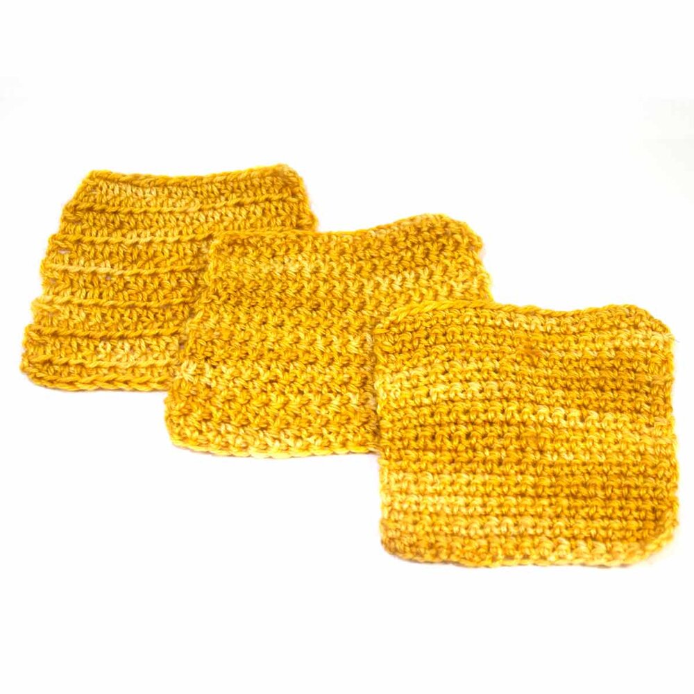 Luster crochet swatches