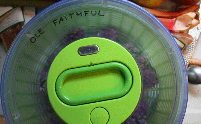 The trusty salad spinner is your friend. 