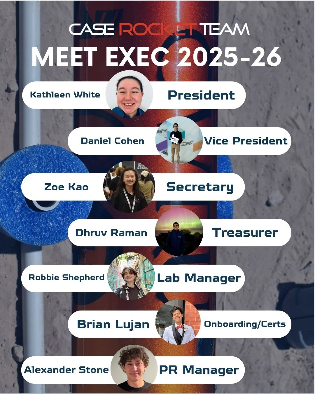 Meet the new executive board for the 2025-2026 school year! With some returners and some new faces, they have worked hard this summer so we can kick the ground running.