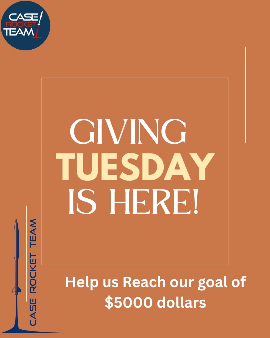 Giving Tuesday has finally arrived! Help us to develop the next generation of engineers by doing something as cool as building rockets! We are very grateful for all of our extremely generous donors, we could not do it without all of you. Please help 