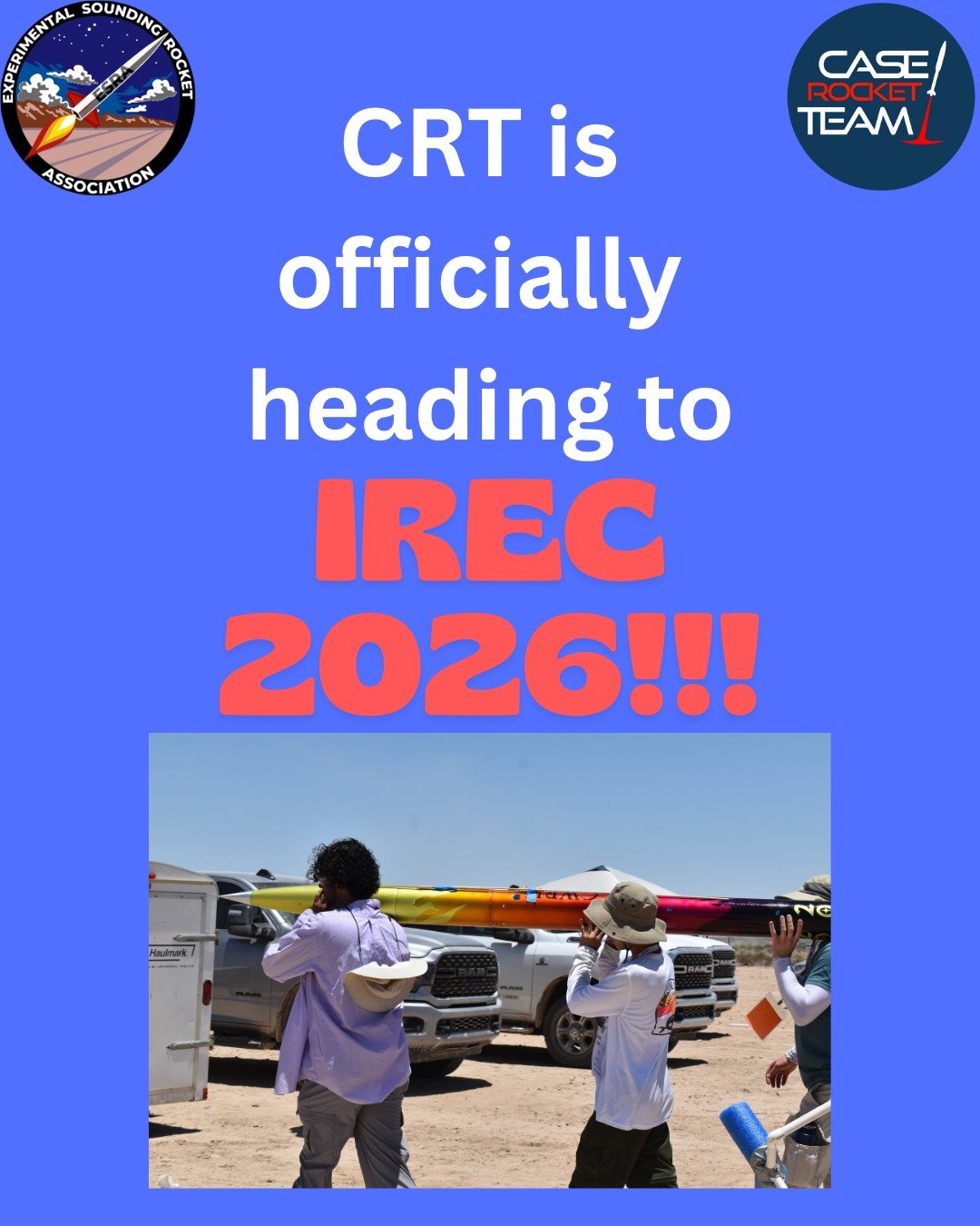 We have officially been selected to compete in this year's International Rocket Engineering Competition (IREC)! We have been working hard to fix some of the challenges that we faced last year and are eager to come back better than ever. Thank you @es