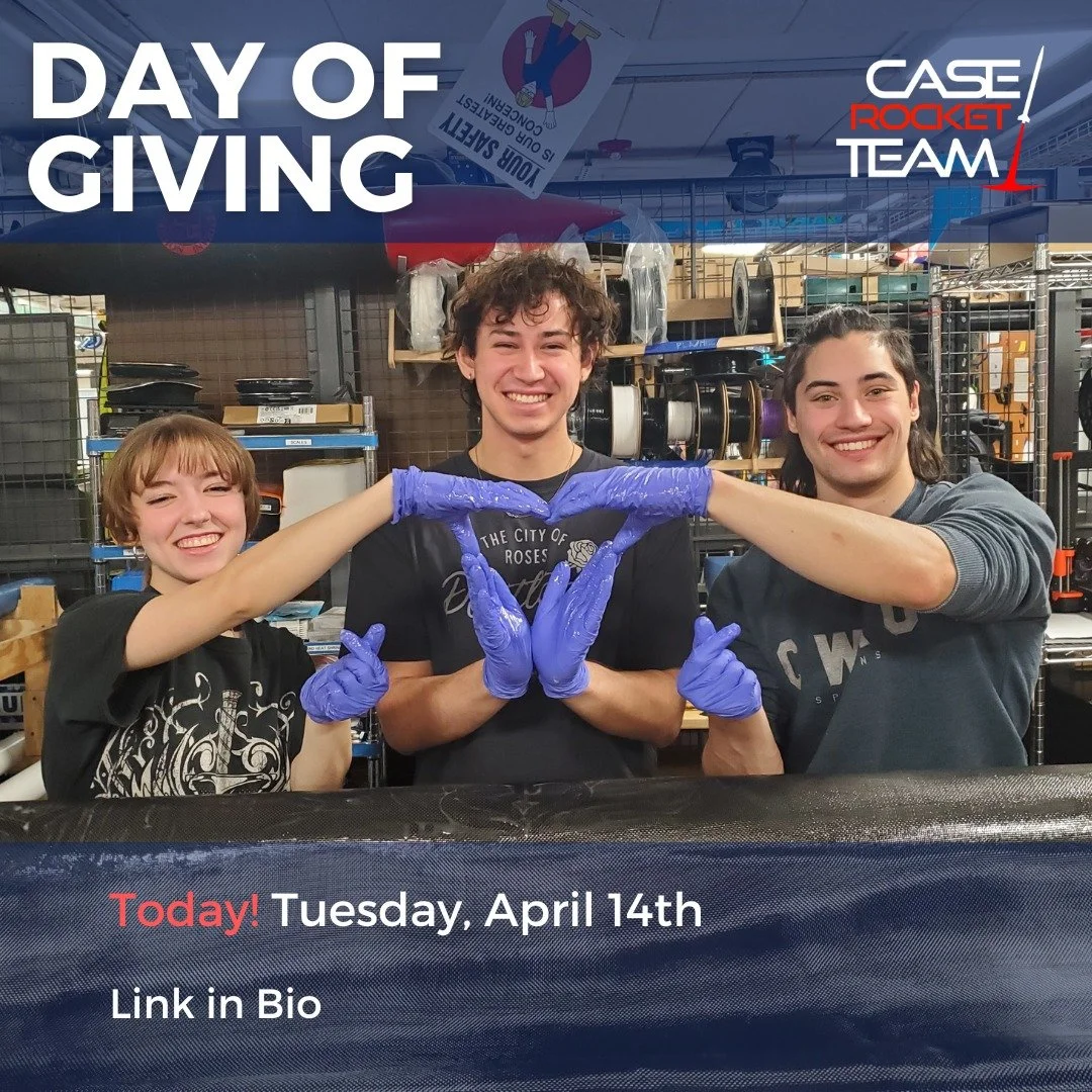 Today is giving Tuesday! Help us continue to build awesome rockets and inspire the next generation of engineers at CWRU. We could not do it without your help! Please donate using the link in our bio. Every donation is appreciated!