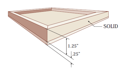 Upside down view of a 1" Painting Board
