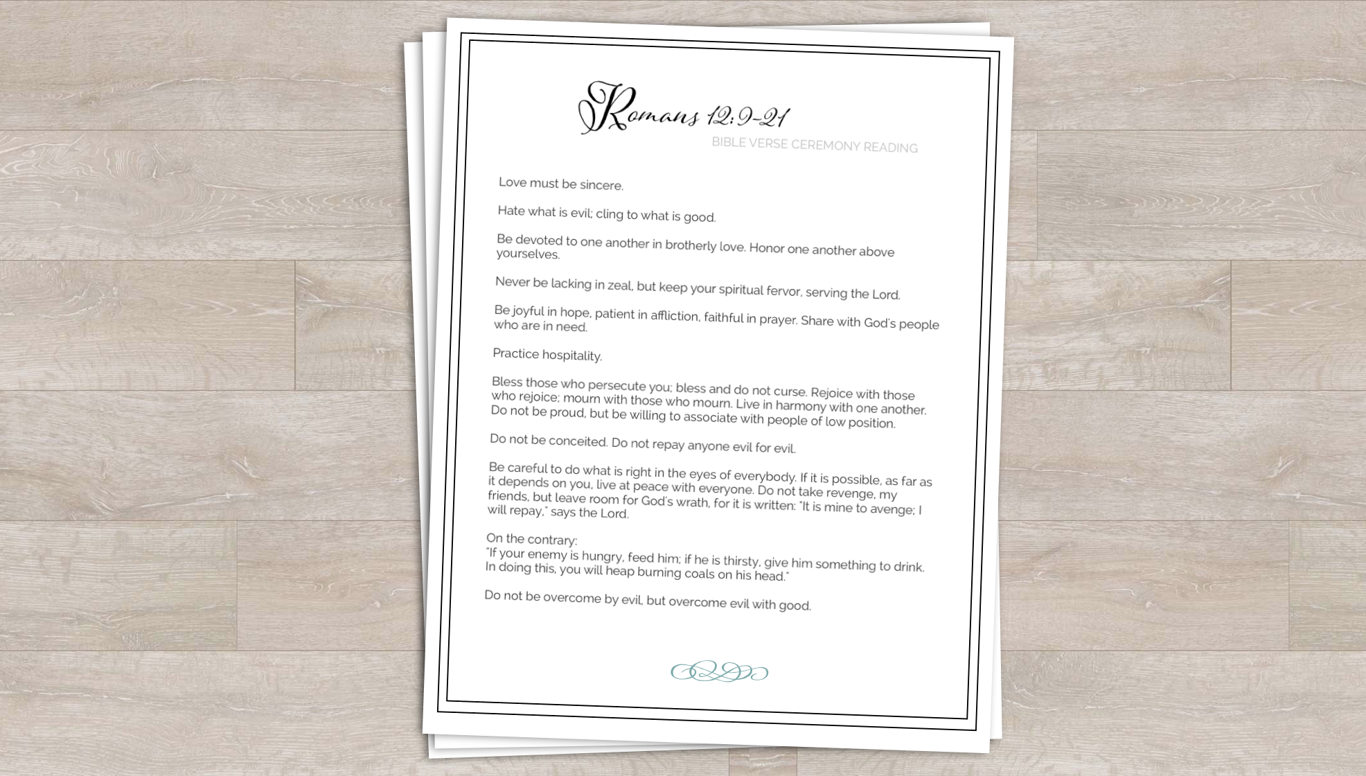 Free Download Ceremony Reading Romans 12: 9-21