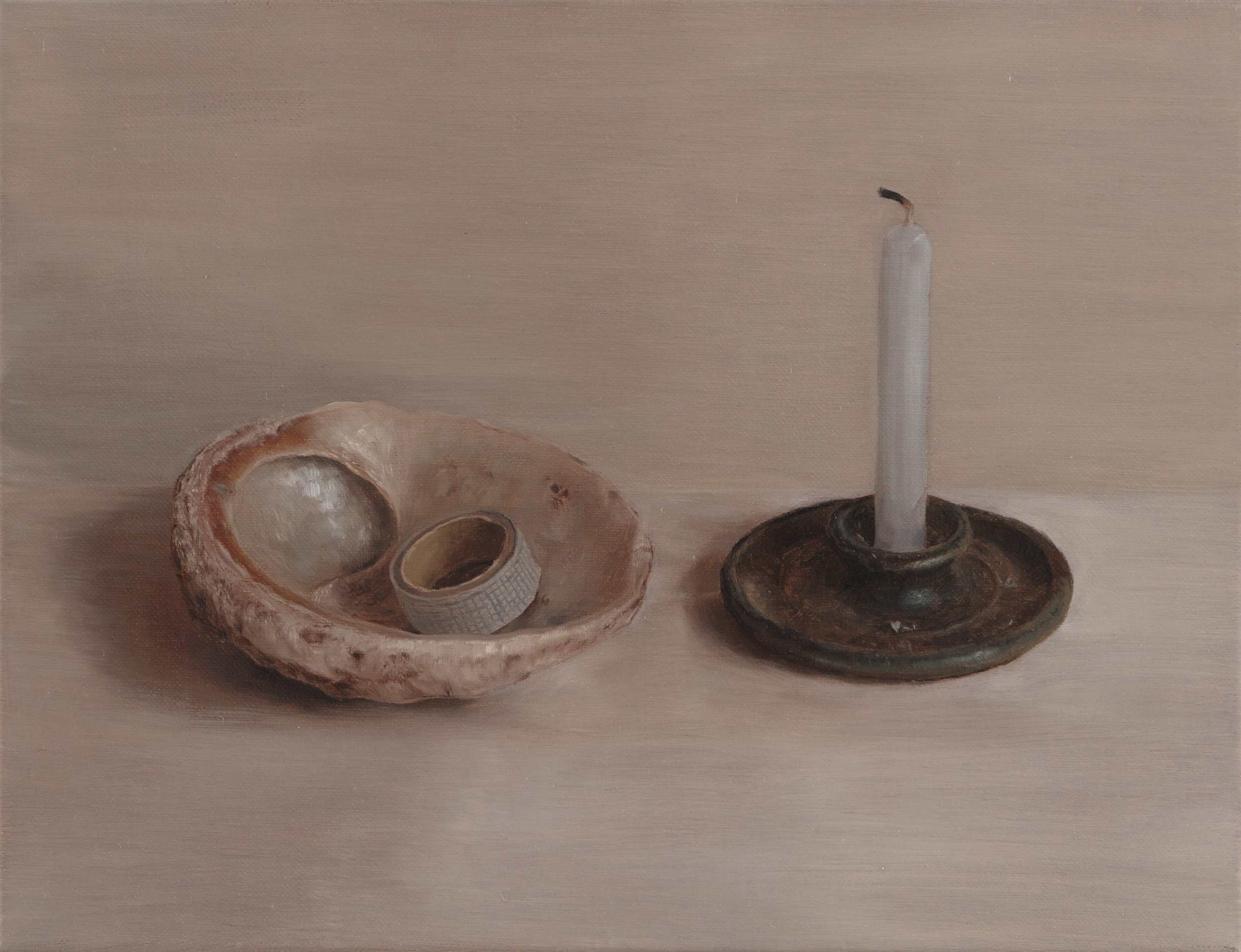 Abalone Shell, Tape and Candle
