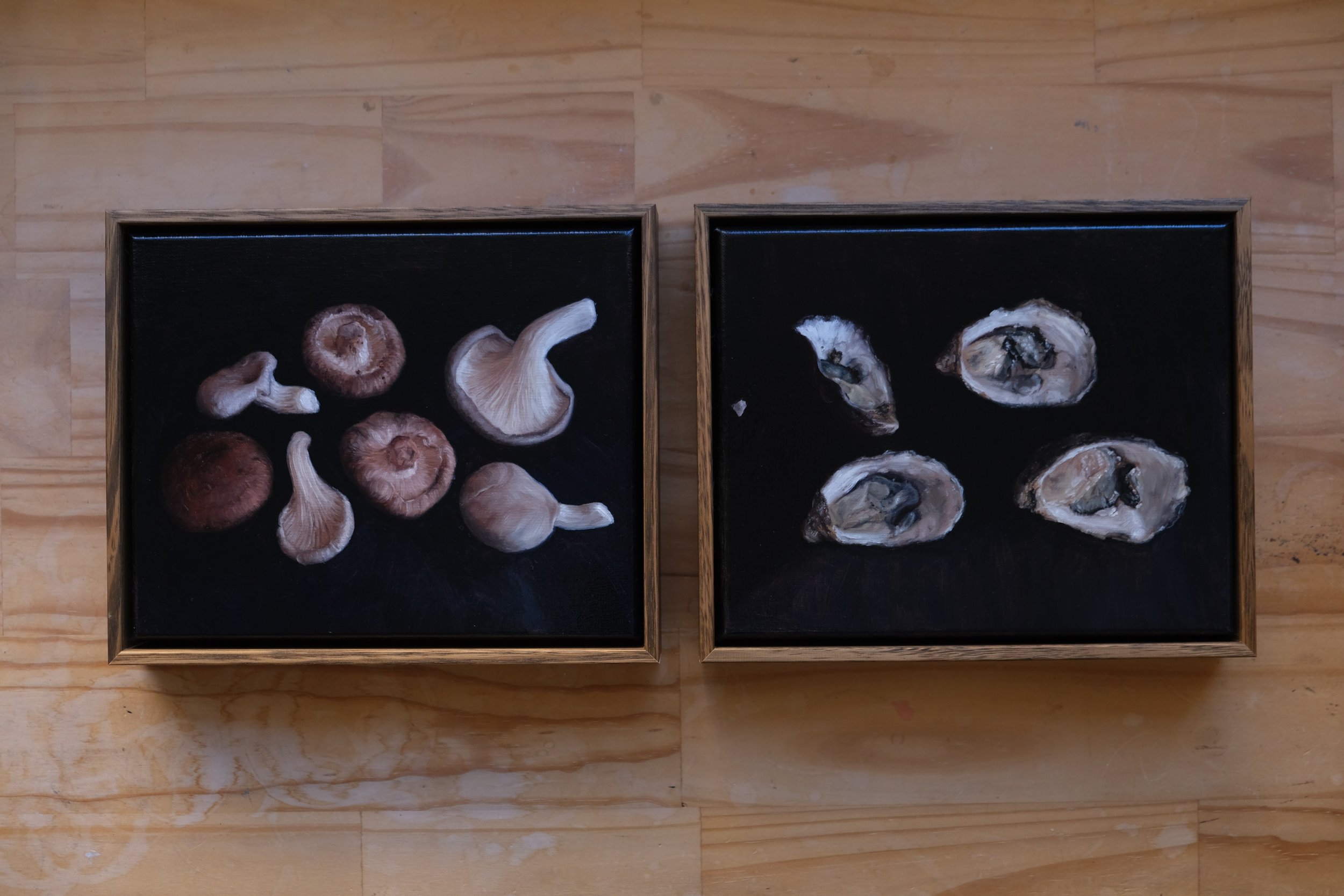 Oysters and Mushrooms Diptych