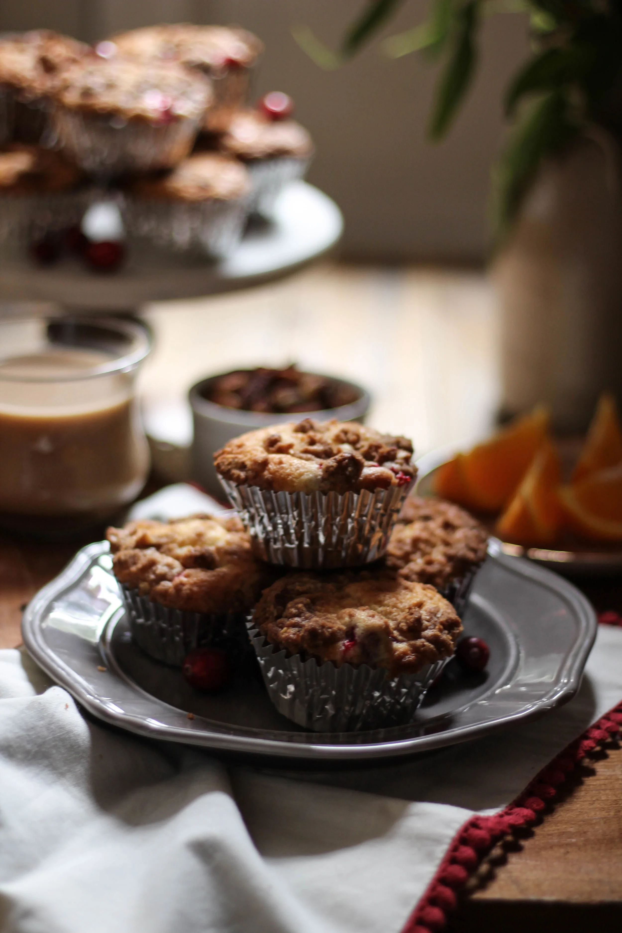 Cranberry Orange Muffins with Cinnamon Streusel 