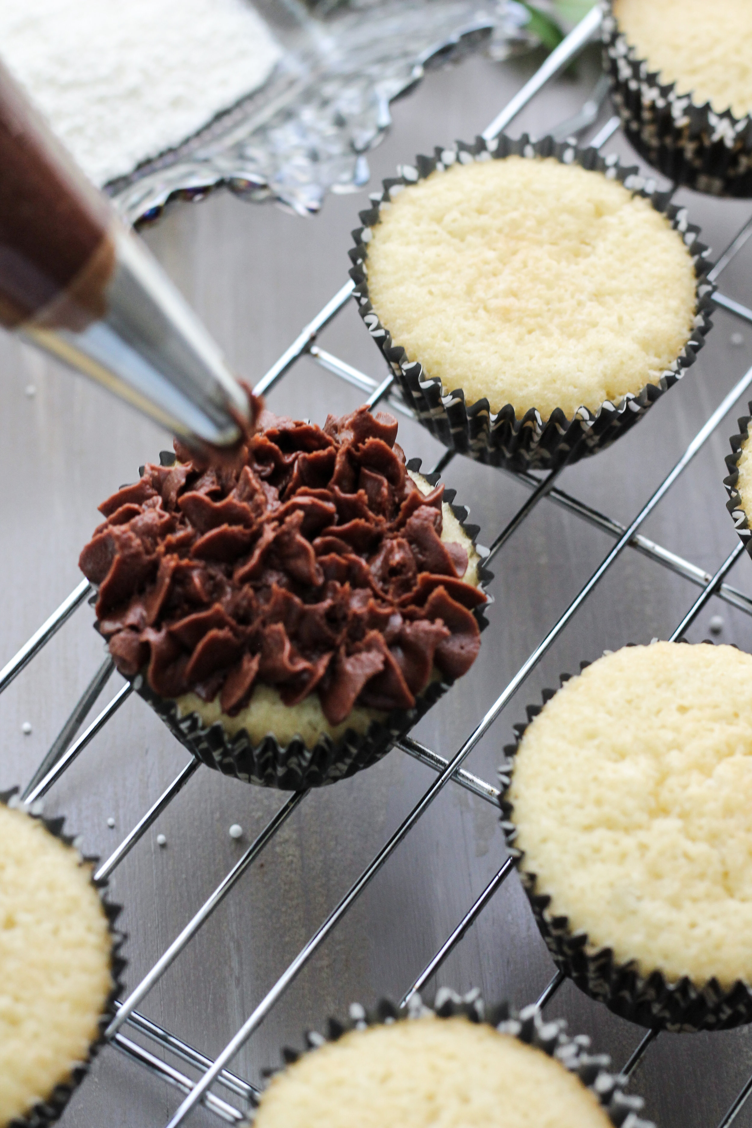 DAIRY-FREE COCONUT CUPCAKES WITH CHOCOLATE COCONUT BUTTERCREAM [ www.pedanticfoodie.com ]