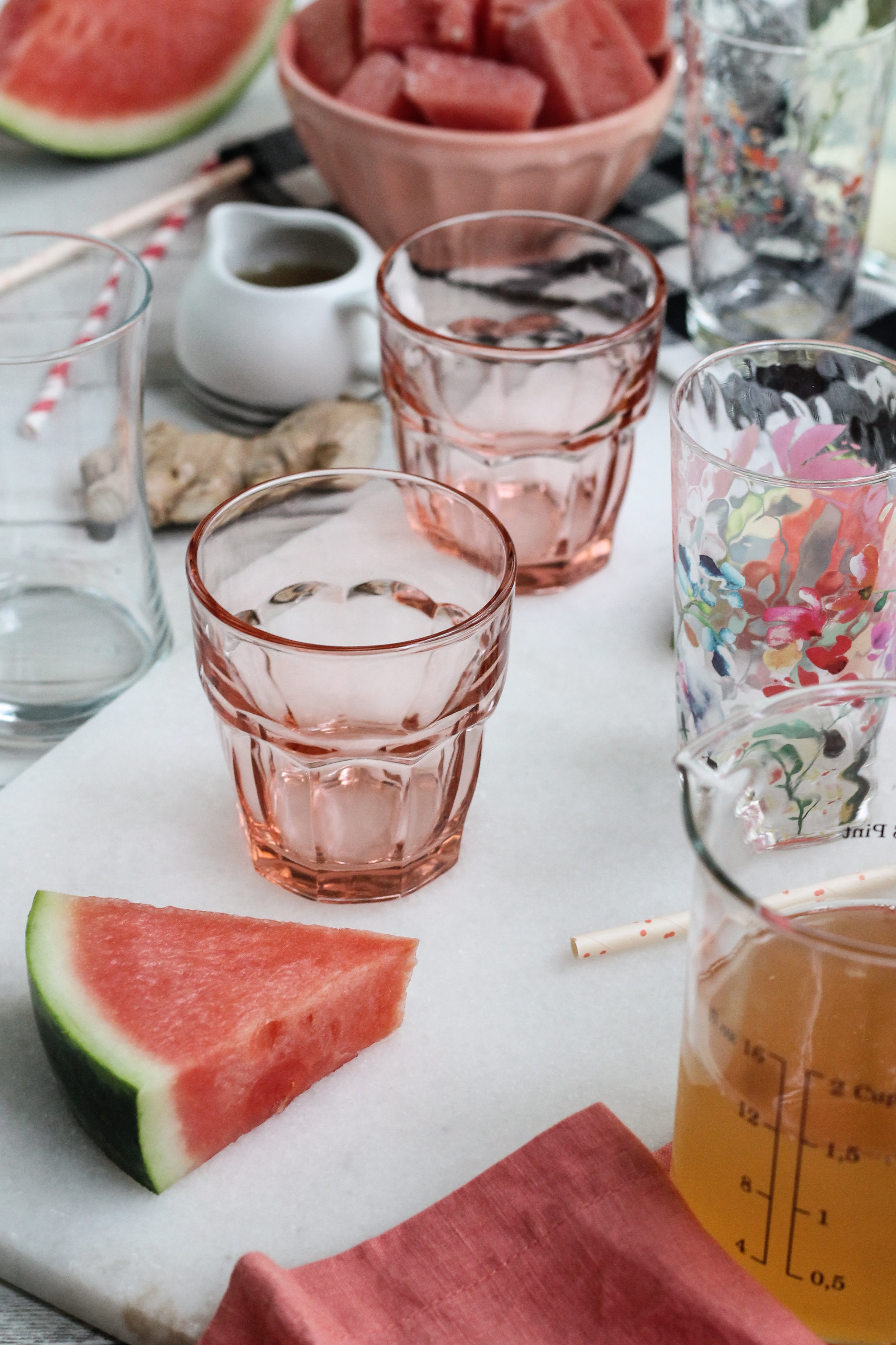 This faintly-sweet watermelon kombucha slush is the perfect mocktail for summer afternoons! [ www.pedanticfoodie.com ] 