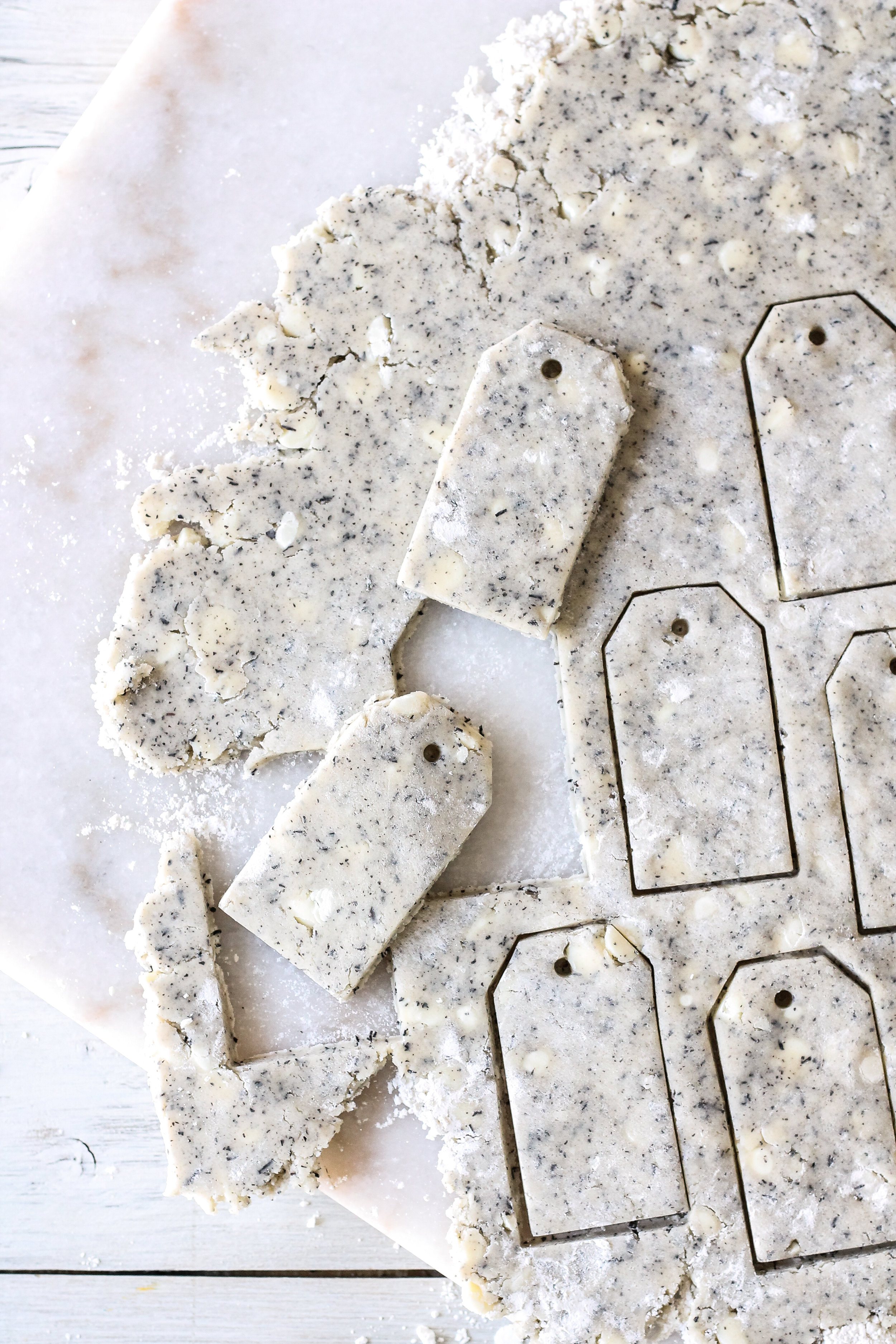 These adorable White Chocolate &amp; Earl Grey Shortbread Tea Cookies make the perfect way to welcome the delicate flavors of spring!  Find the recipe on www.pedanticfoodie.com!