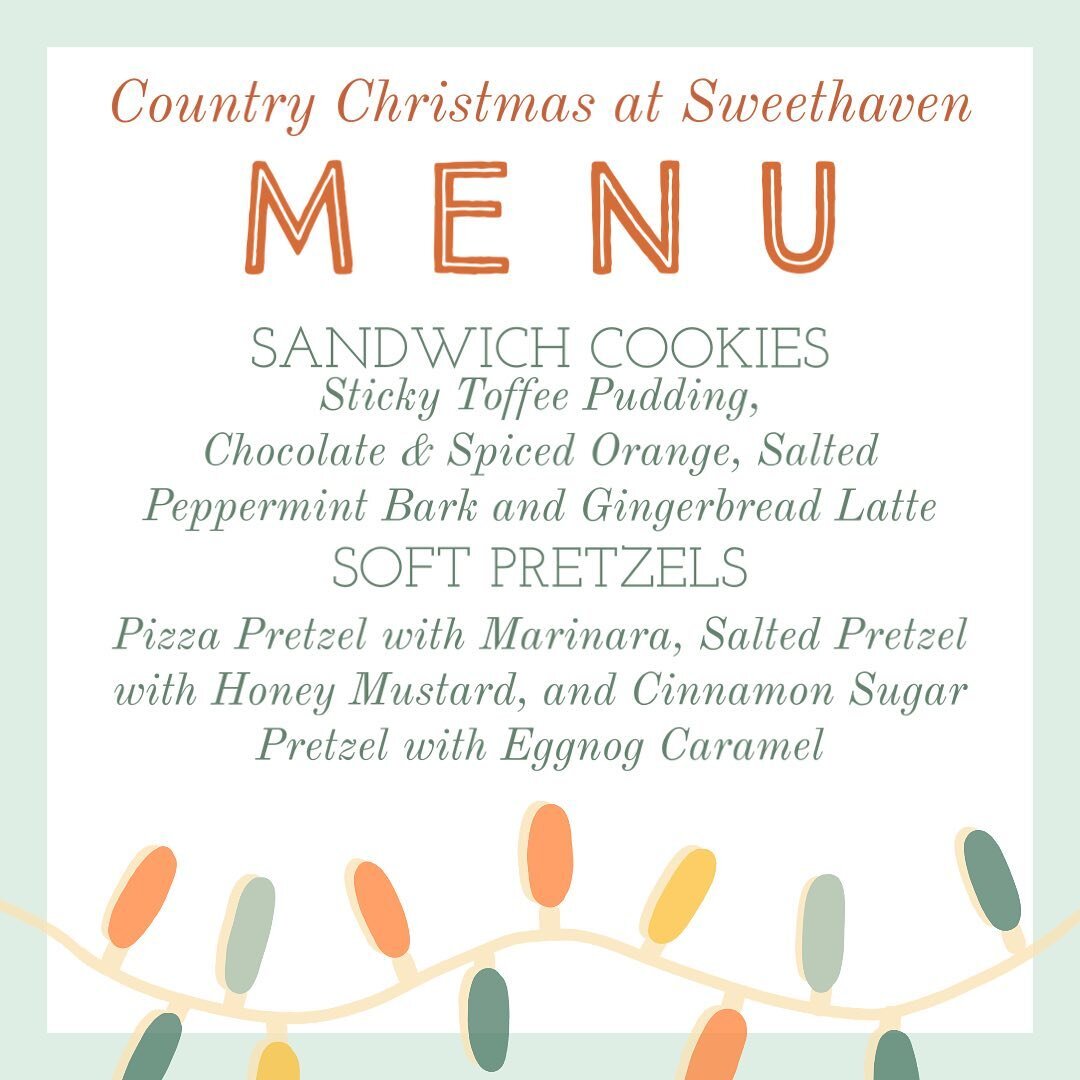 This weekend&rsquo;s menu for @sweethavenlavender&rsquo;s Country Christmas is here and it features a new cookie - Chocolate &amp; Spiced Orange!