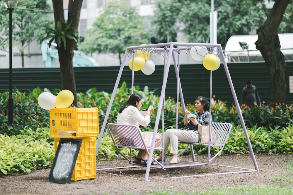 Fancy a light read after lunching on the swings?