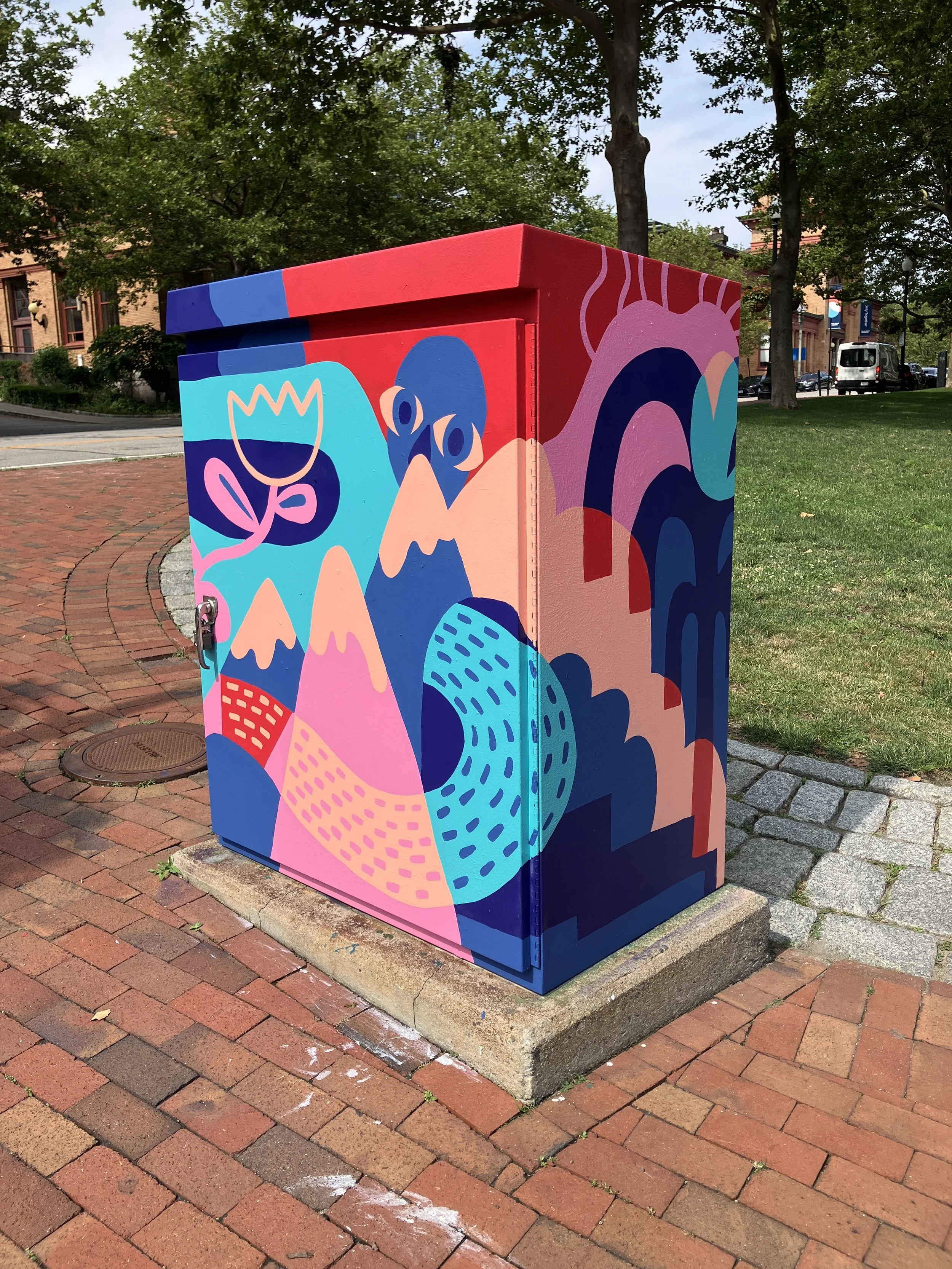 'Sharing Nature' Utility Box, Kennedy Plaza, Providence, RI