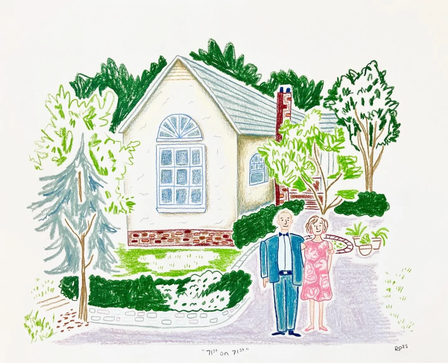 A lovely home commission that&rsquo;s heading to Chicago! 🏡 🌳 ❤️ 

This drawing was so fun to work on because I love drawing trees! I was allowed to do my thang and capture this beautiful home in my colored pencil style. 

Happy to be a part of thi