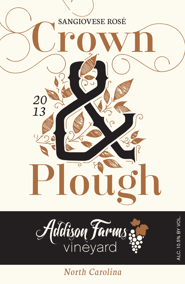 The label for our first rosé, Crown & Plough