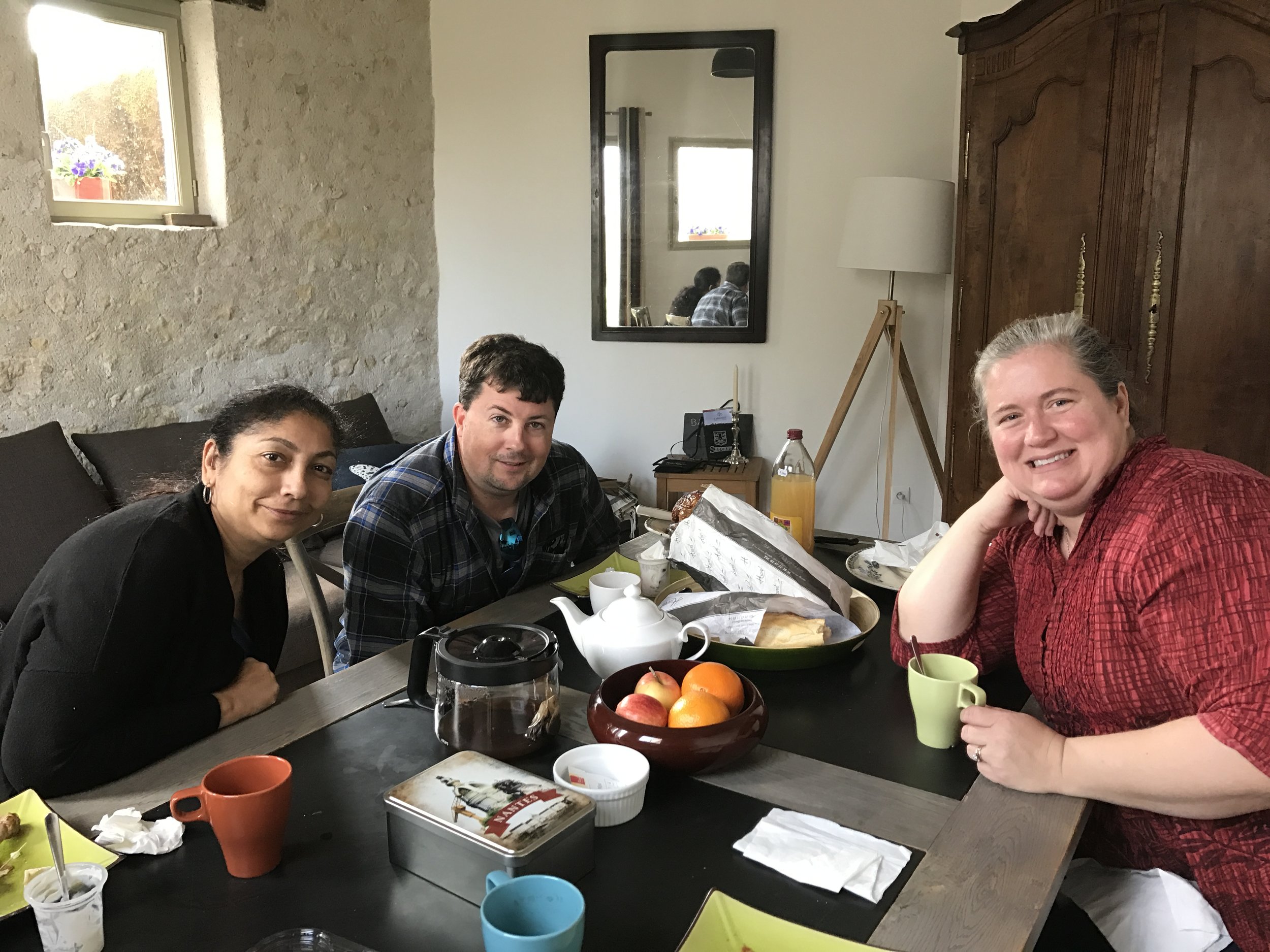 Shaka, Laura, and Jeff at breakfast