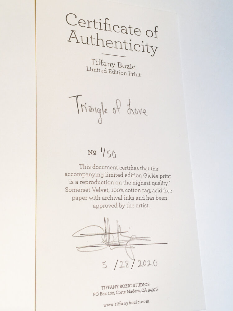 images Certificate Of Authenticity Needed With Limited Edition Photographs triangle of love print tiffany bozic