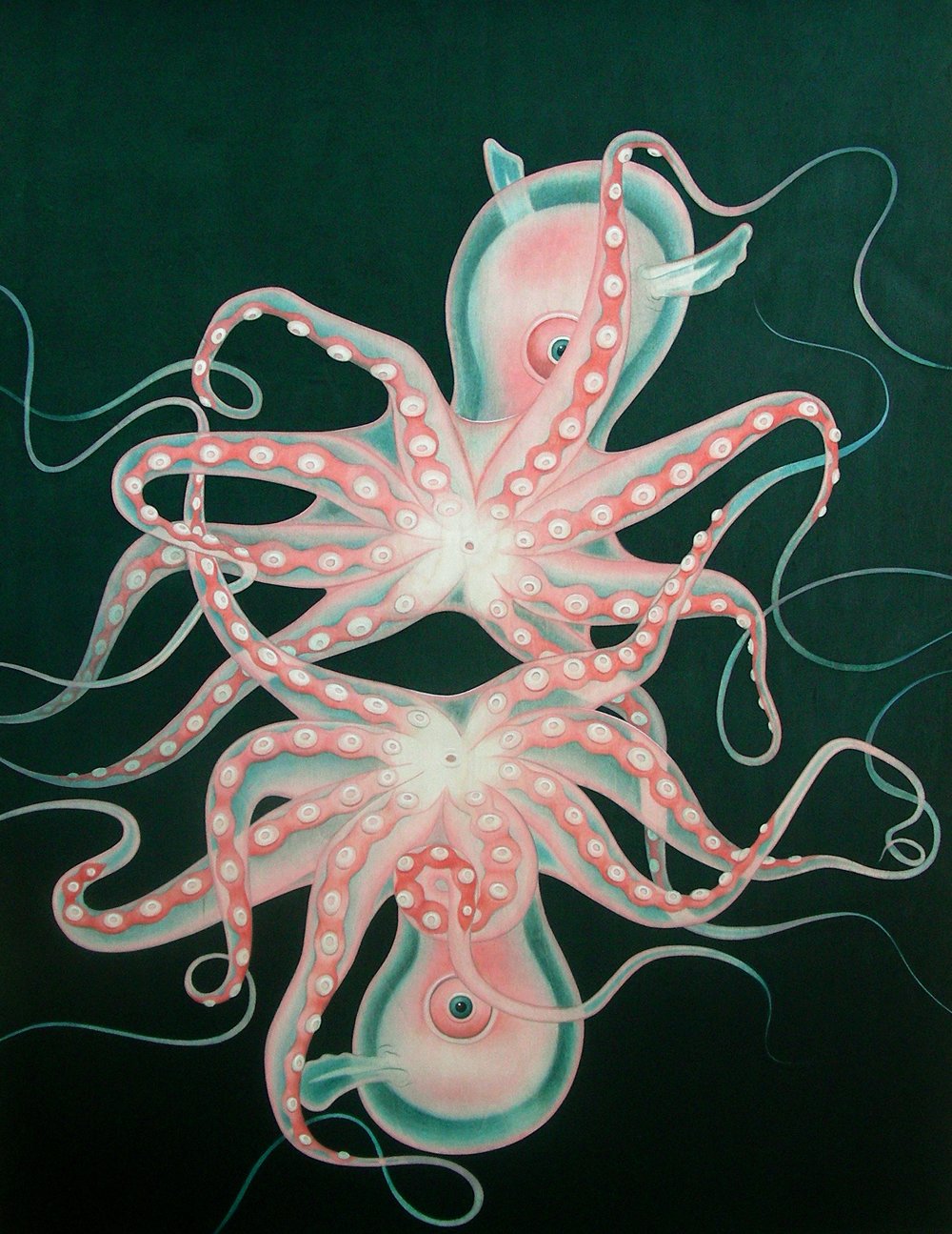 Dumbo Octopus, 20 x 27 inches, acrylic on maple panel, 2008