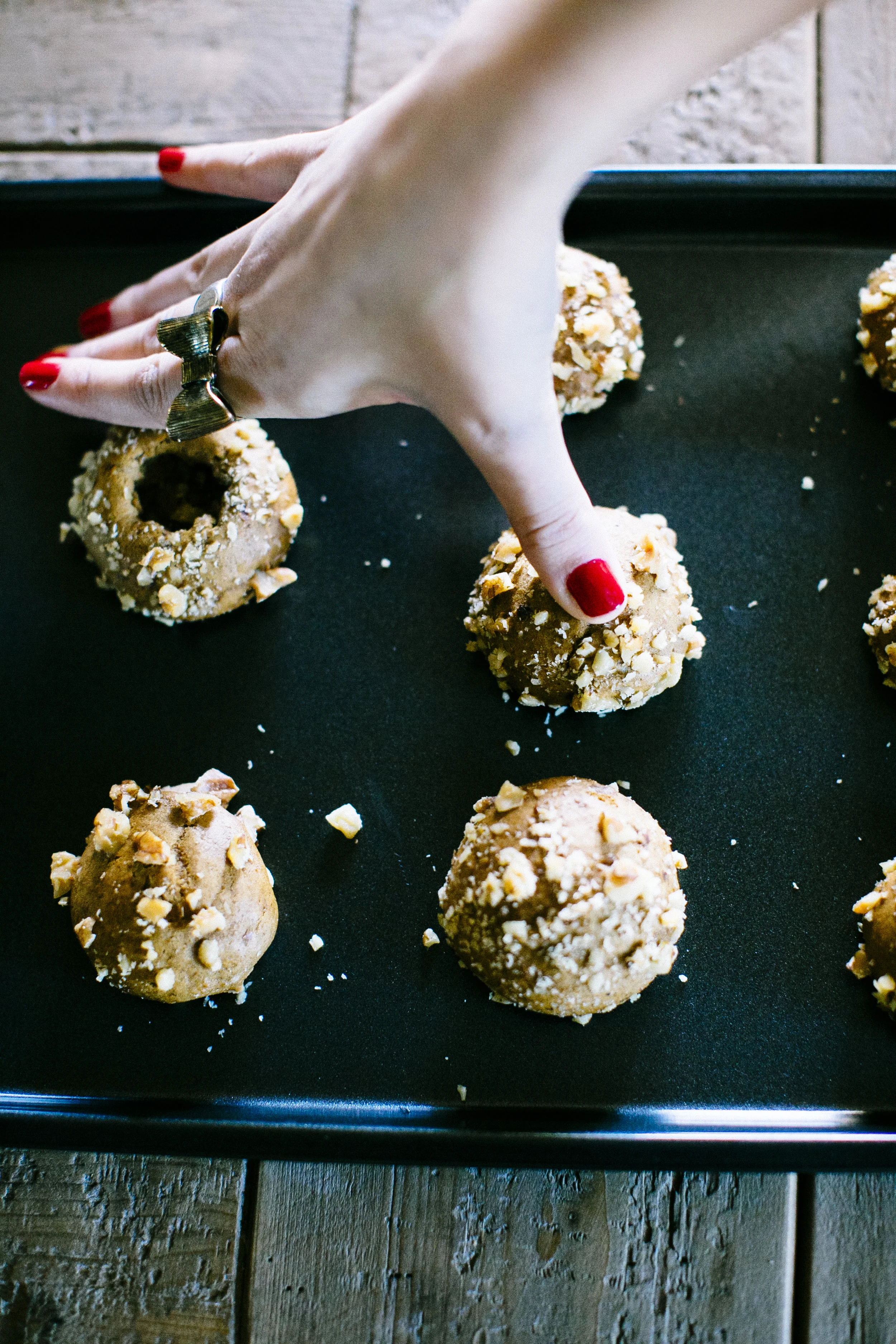 healthy gingerbread thumbprint cookies