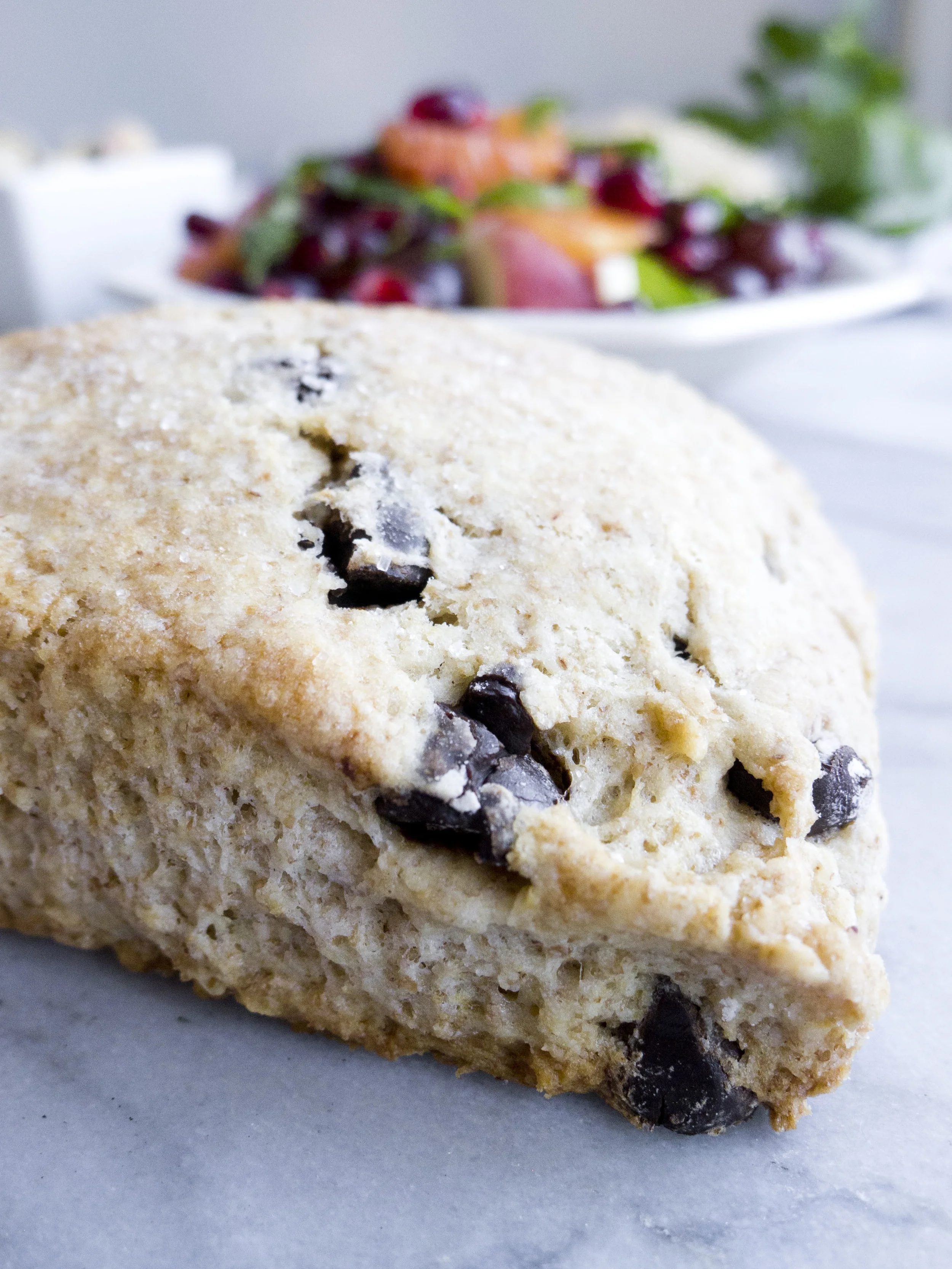 pistachio pairings: whole wheat chocolate chip scones