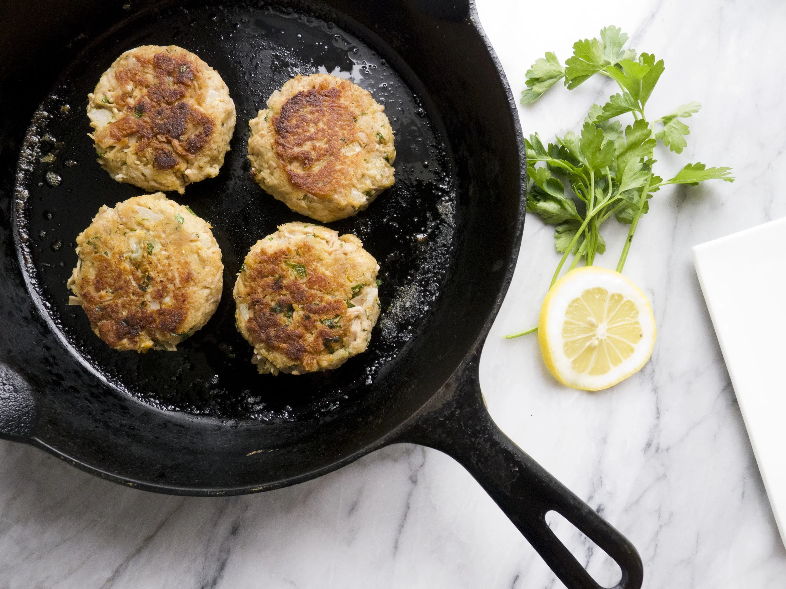 Healthy Tuna Patties with Greek Yogurt Coleslaw