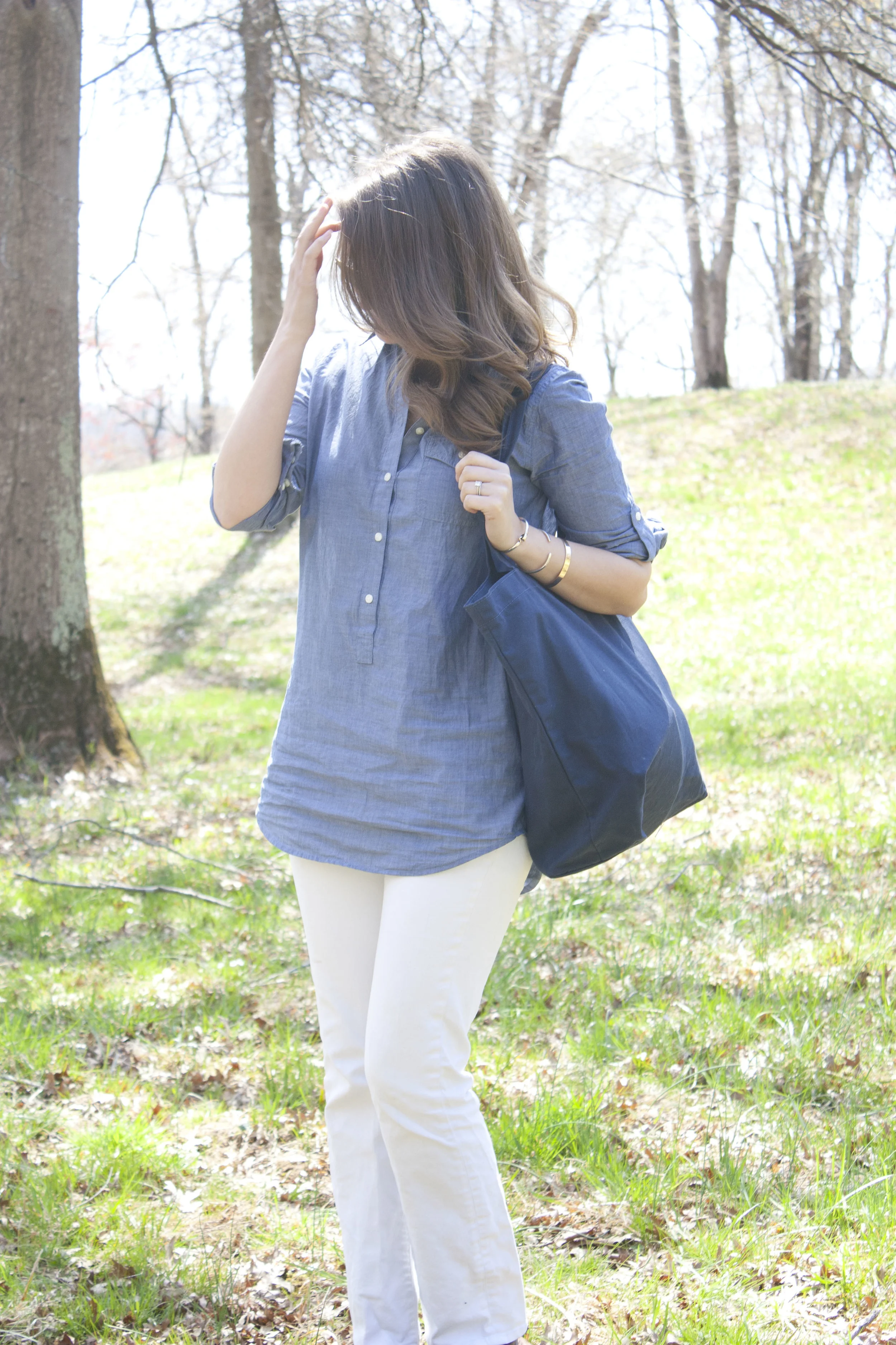 Outfit Post: Chambray and White 