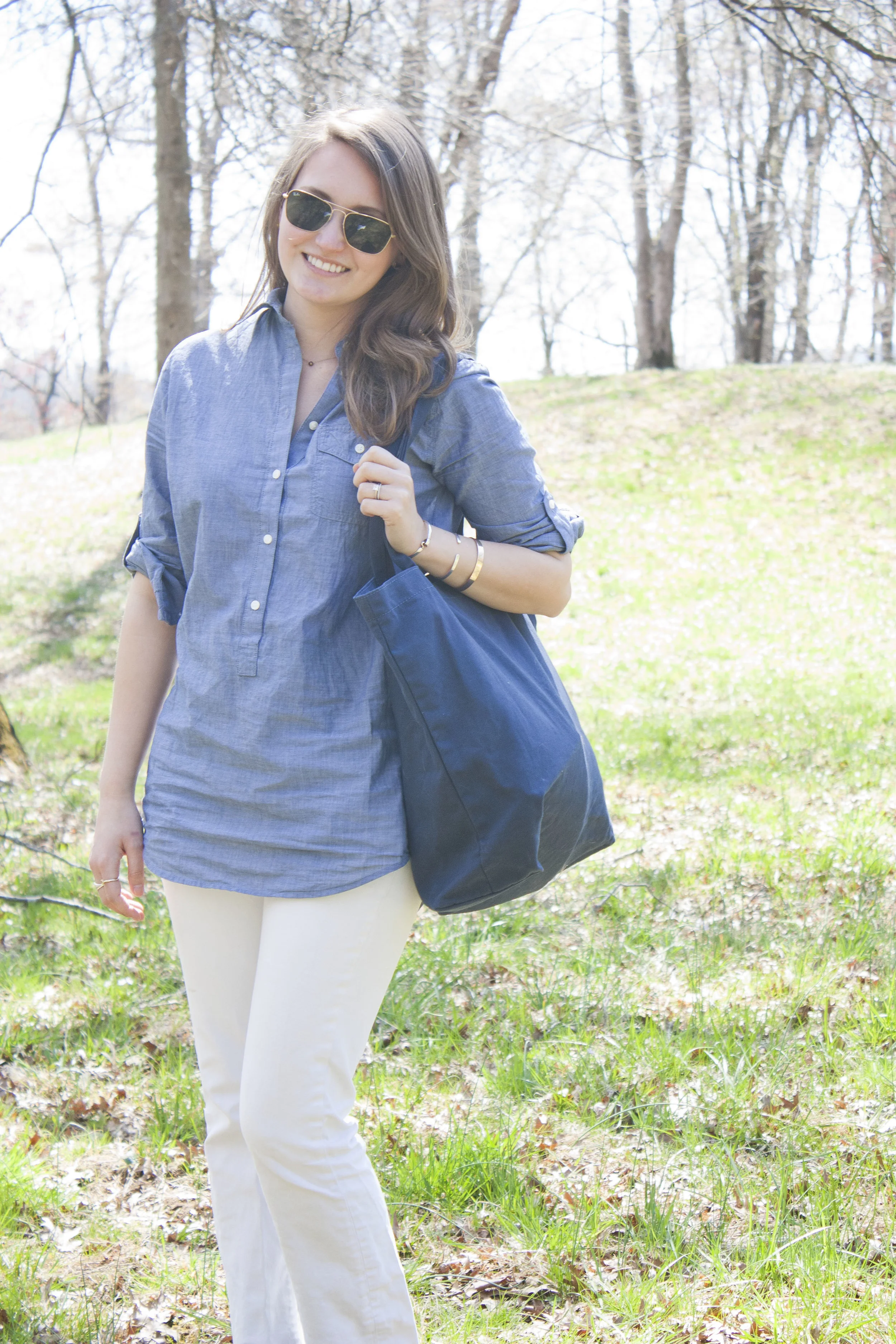 Outfit Post: Chambray and White 