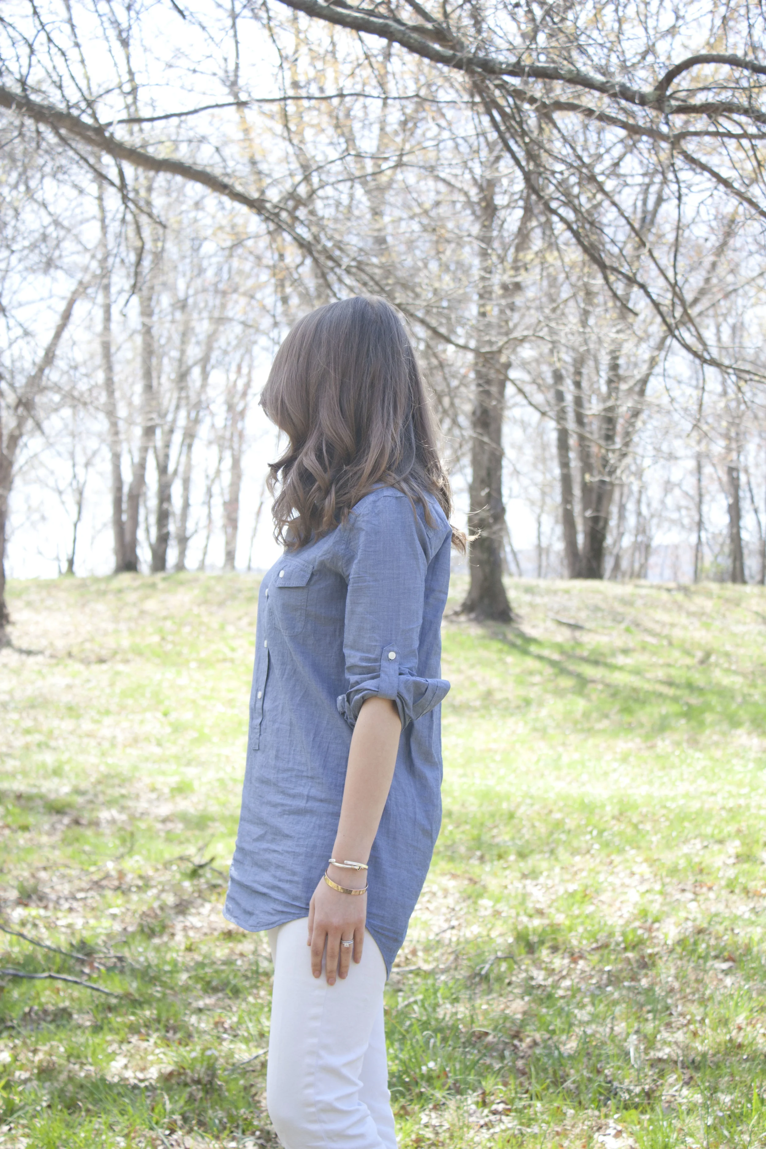 Outfit Post: Chambray and White 