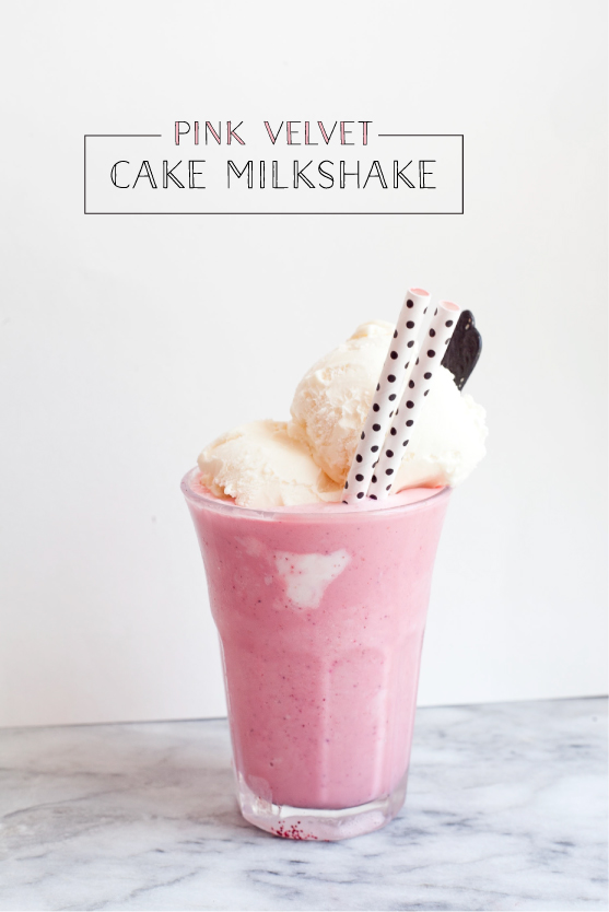 Healthy Boozy Pink Velvet Cake Milkshake