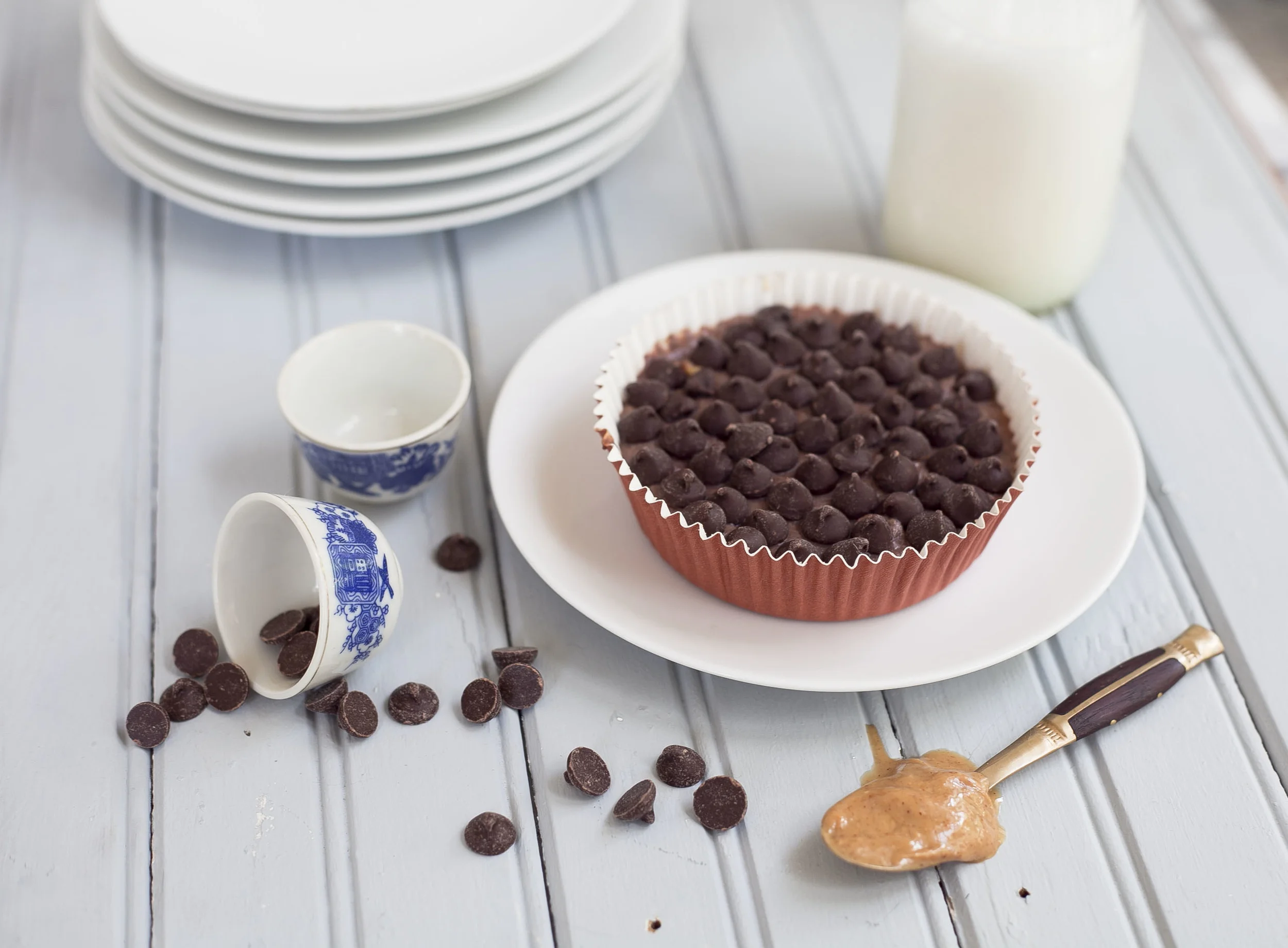 Skim Milk Chocolate Peanut Butter Cream Pie 