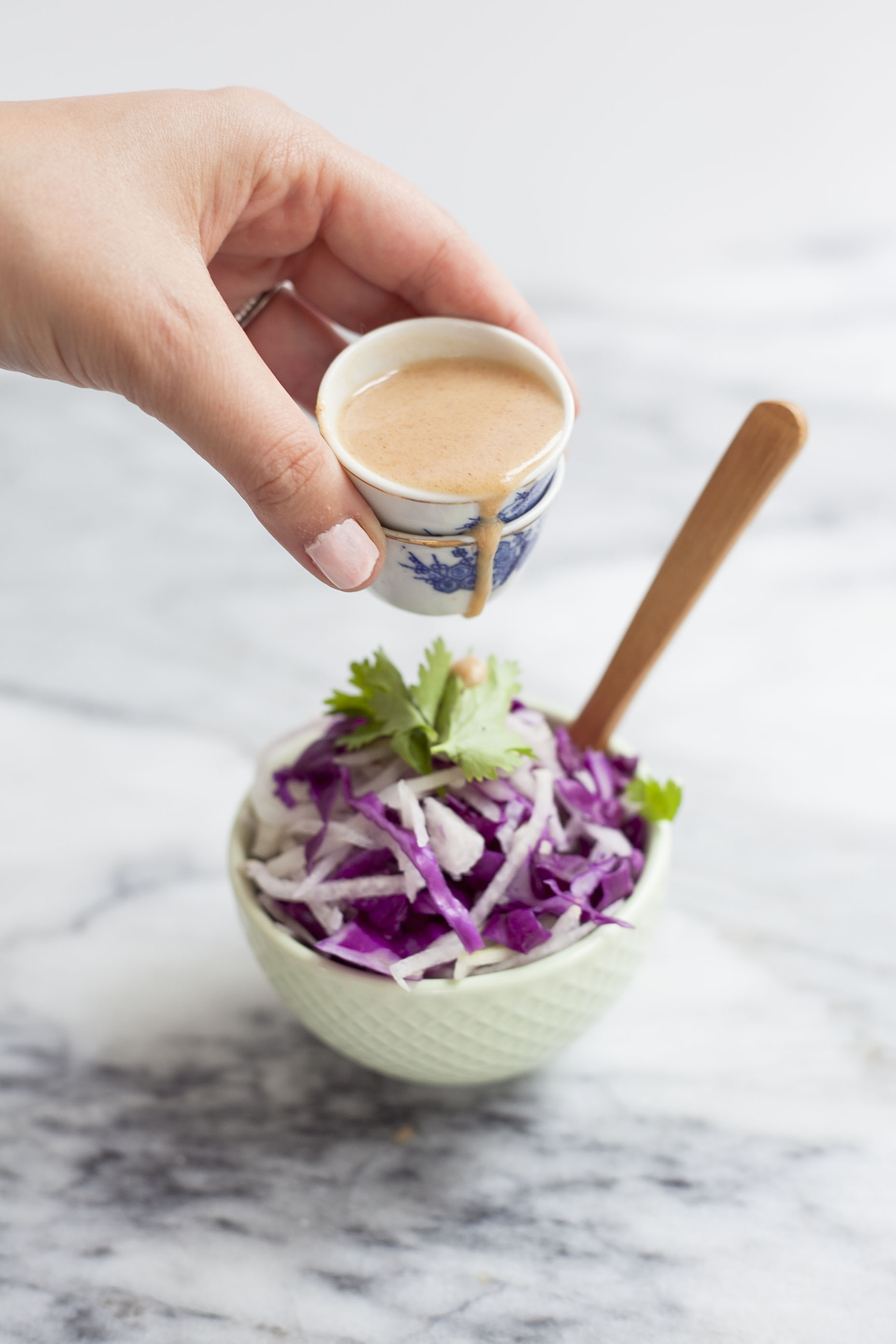 Jicama Cabbage Slaw with Peanut Coconut Dressing